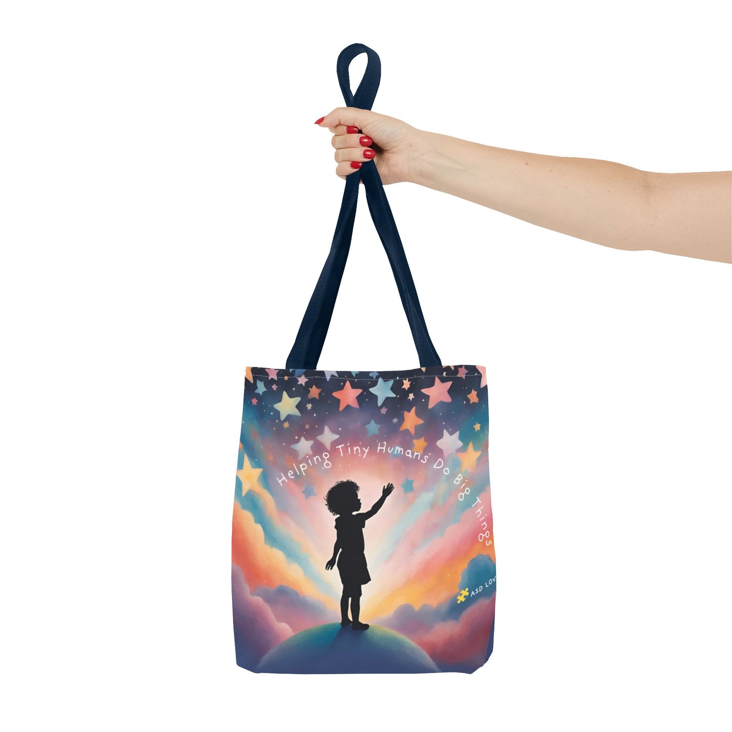 Helping Tiny Humans Do Big Things Tote - Inspiring Kids to Reach for the Stars