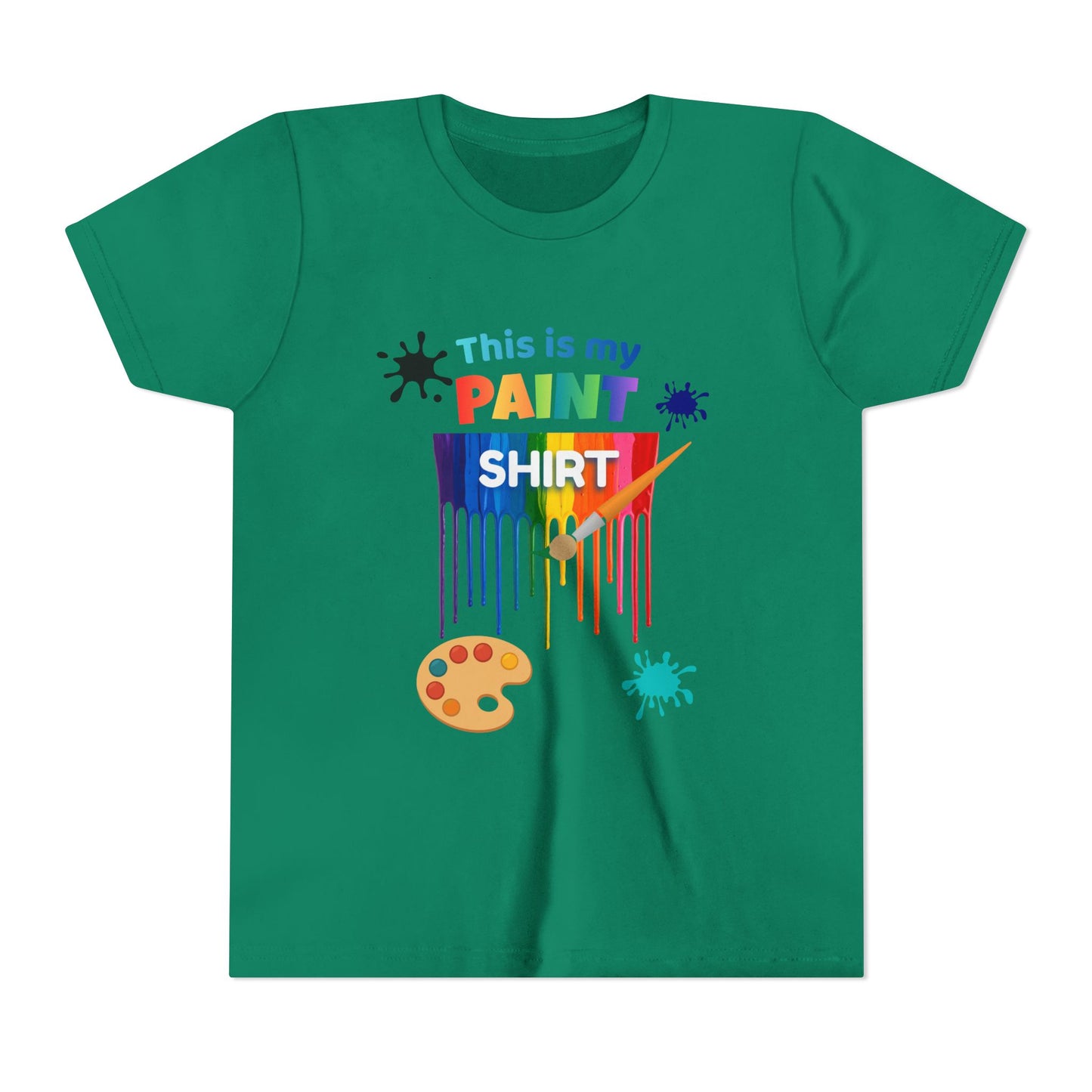 This Is My Paint Shirt Youth Tee | Rainbow Paint Drip Art Palette