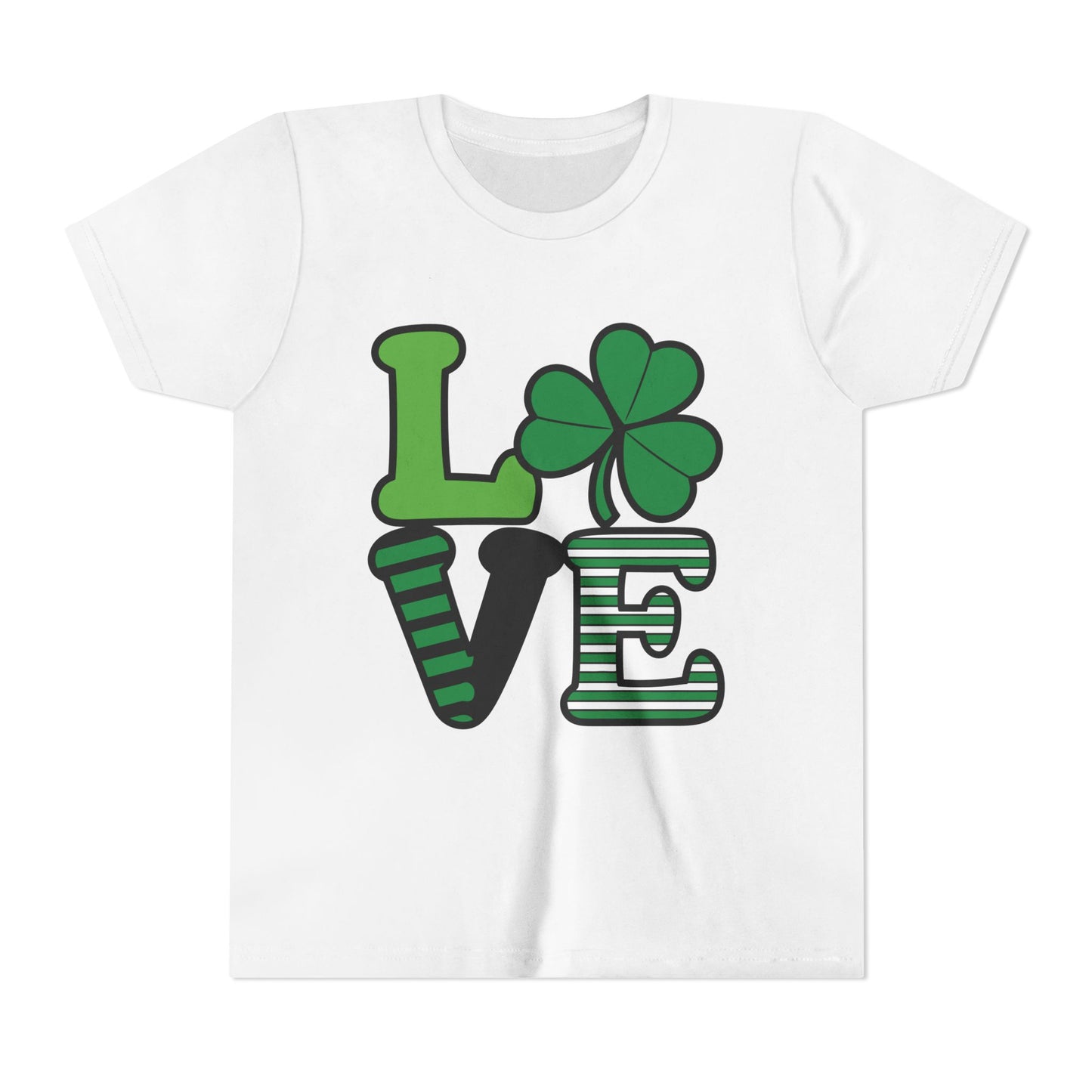 LOVE Shamrock Youth Tee | St. Patrick's Day Clover Graphic