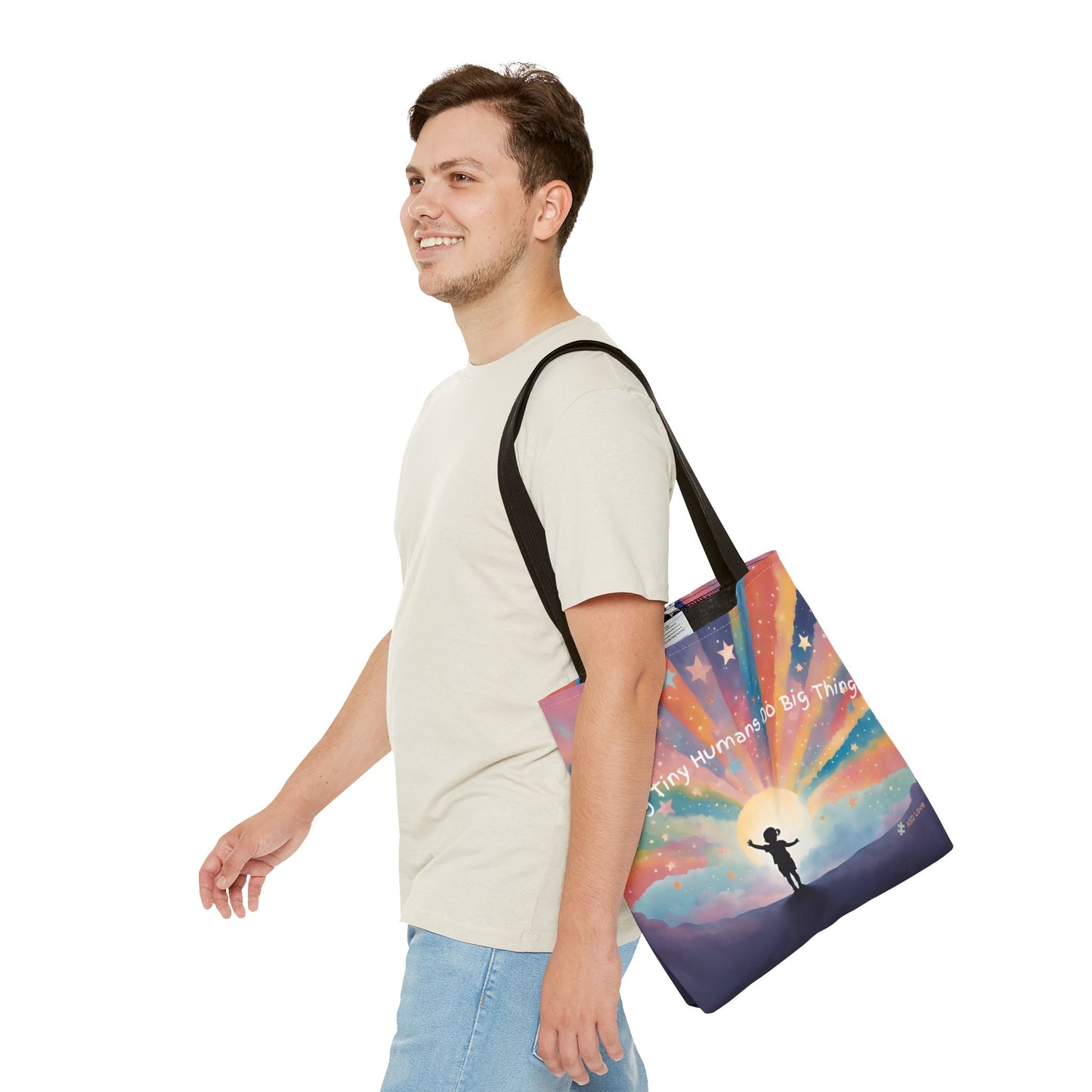 Helping Tiny Humans Do Big Things Tote - Inspiring Kids to Reach for the Stars