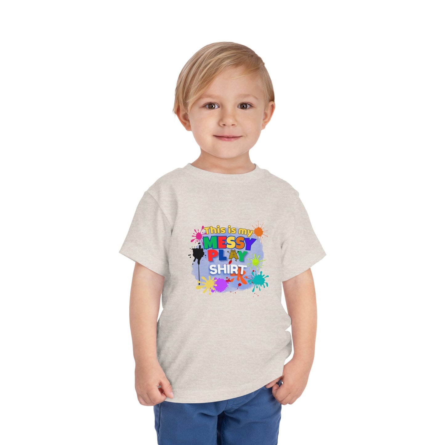 Messy Play Paint Splatter Toddler Tee | "This is my messy play shirt"
