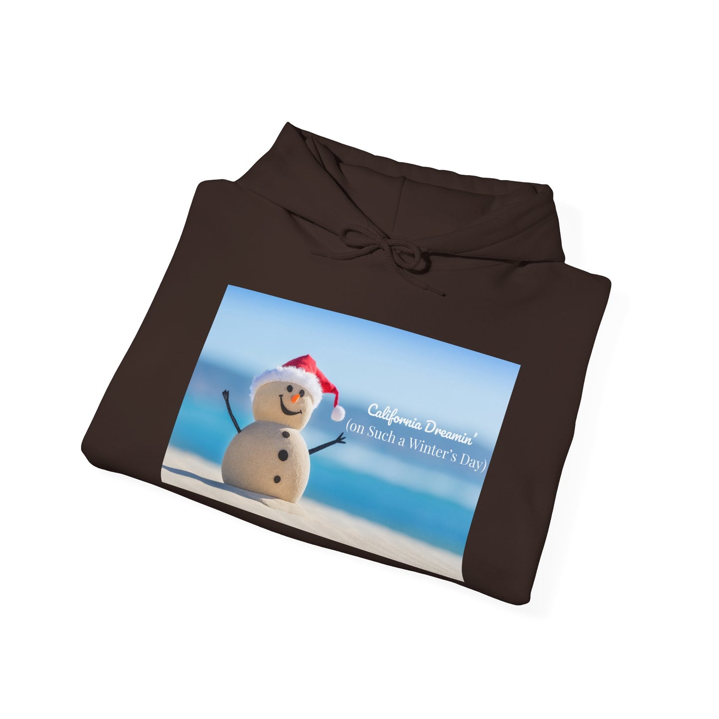 California Dreamin Hoodie | Funny Beach Snowman Christmas Sweatshirt | Warm Holiday Hoodie | Winter Vacation Gift | Unisex Fit