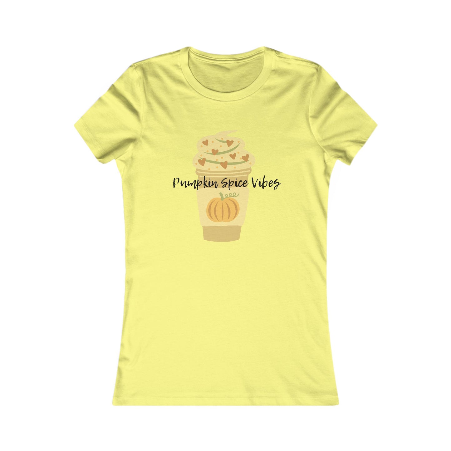 Pumpkin Spice Vibes Shirt - Cute Fall Latte Shirt with Hearts in Whipped Cream and Pumpkin desgin