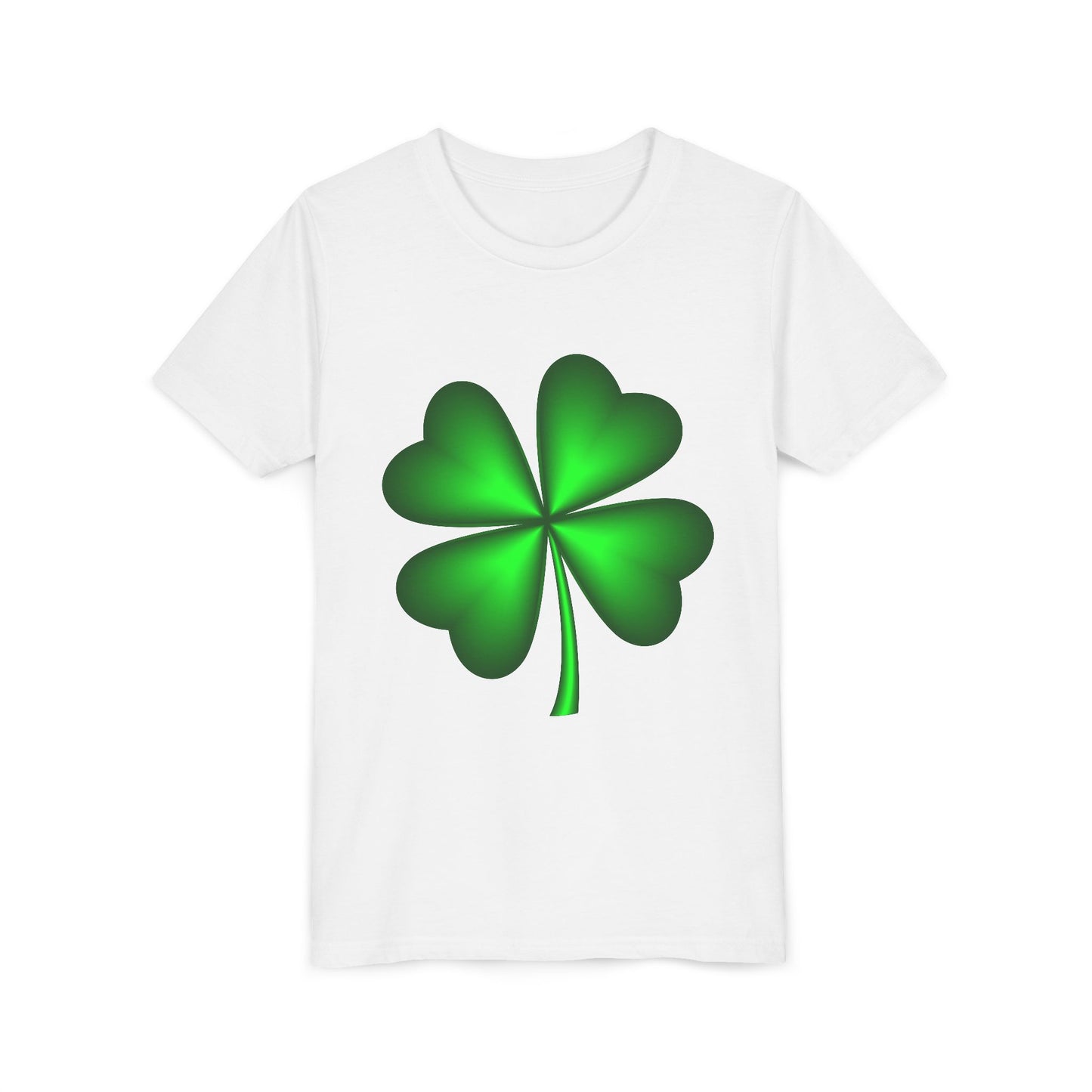 Green Four-Leaf Clover Youth Tee | St. Patrick's Day Shamrock Shirt