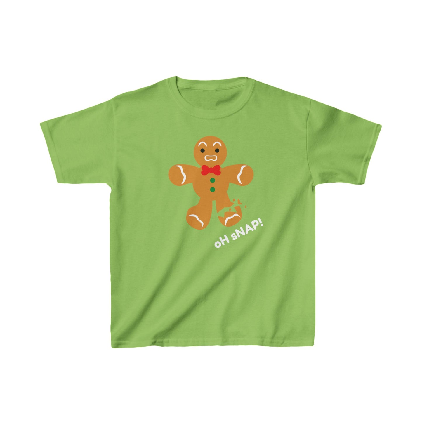 Oh Snap! Broken Gingerbread boy Kids Tee - Funny Holiday Shirt for Christmas and Gingerbread Fans