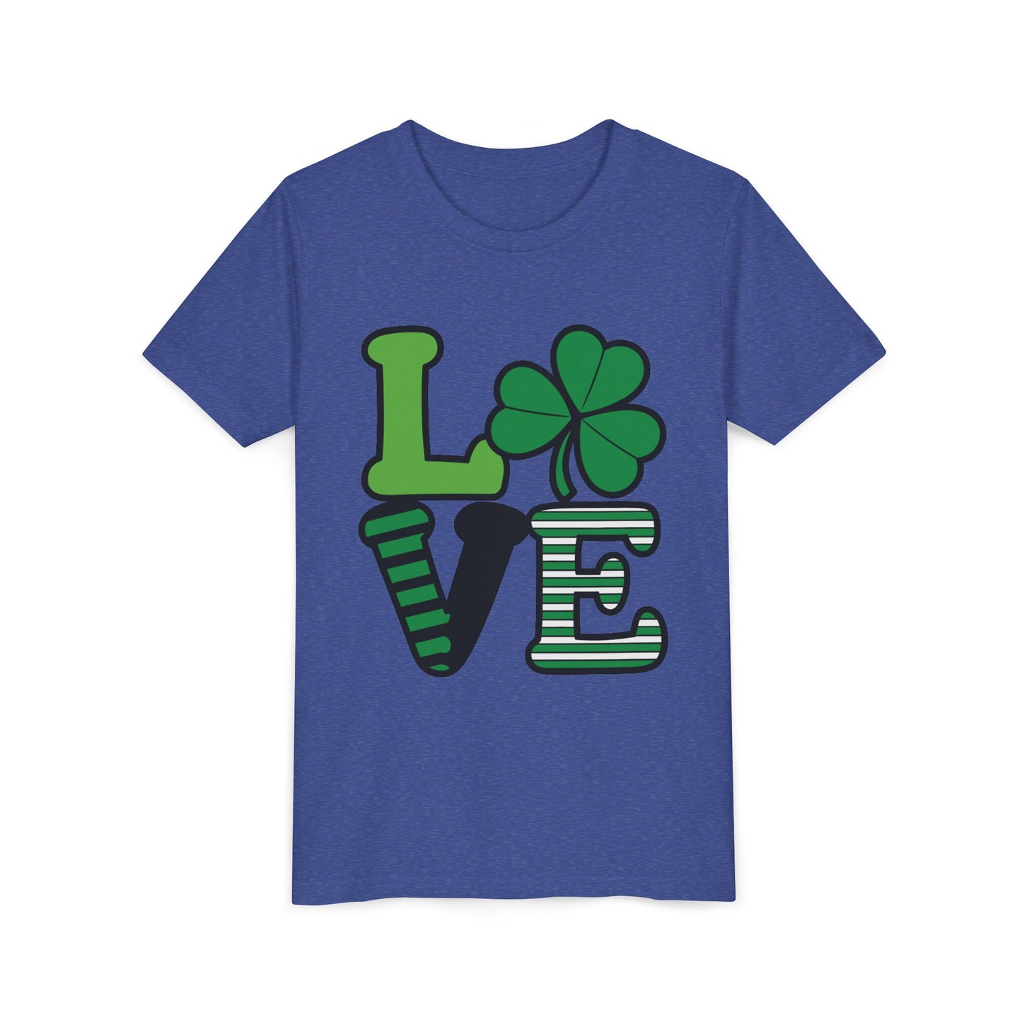 LOVE Shamrock Youth Tee | St. Patrick's Day Clover Graphic