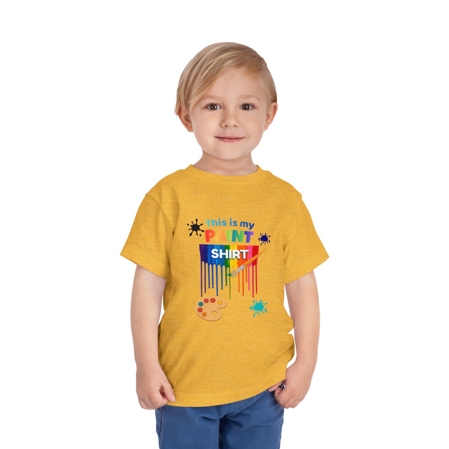 This Is My Paint Shirt Toddler Tee | Colorful Paint Palette Drips, Art Splash Design