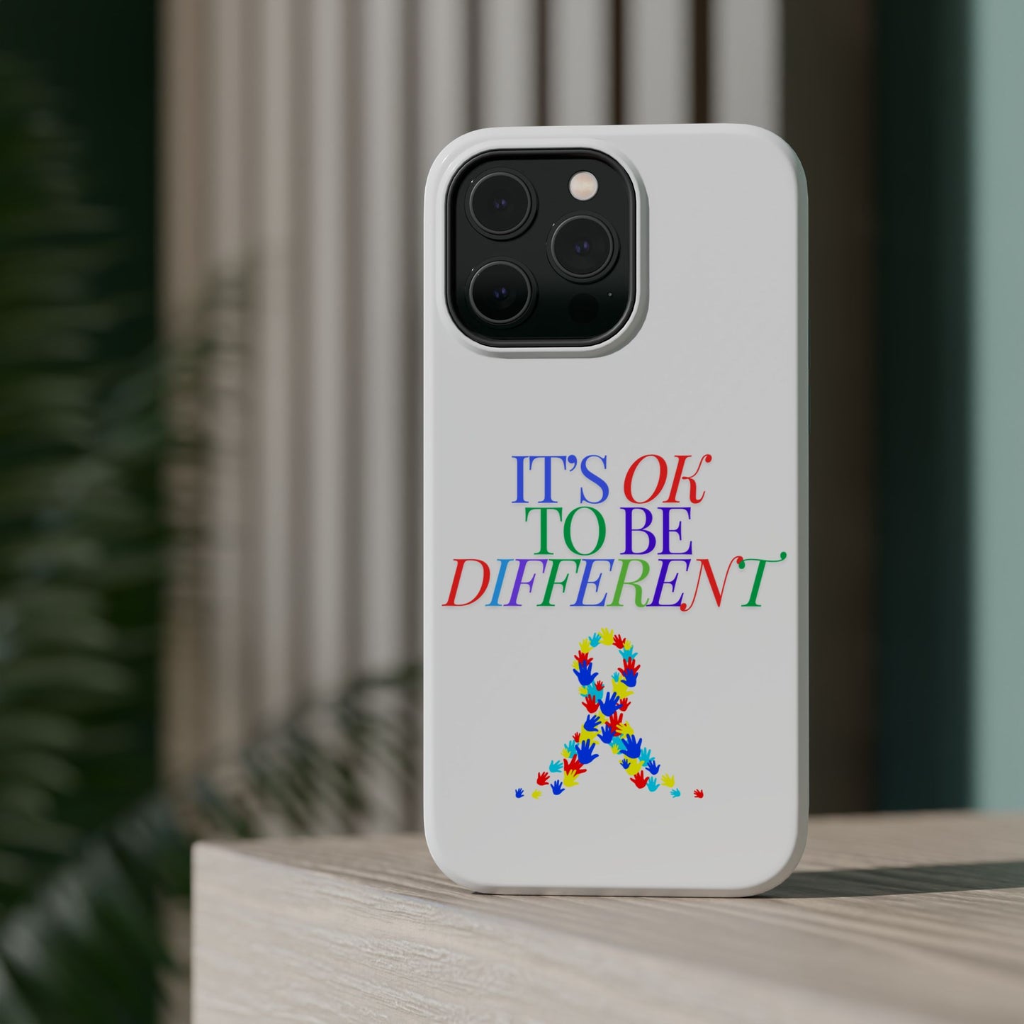 Autism Support Ribbon: It's Okay to Be Different - ASD Awareness Phone Case