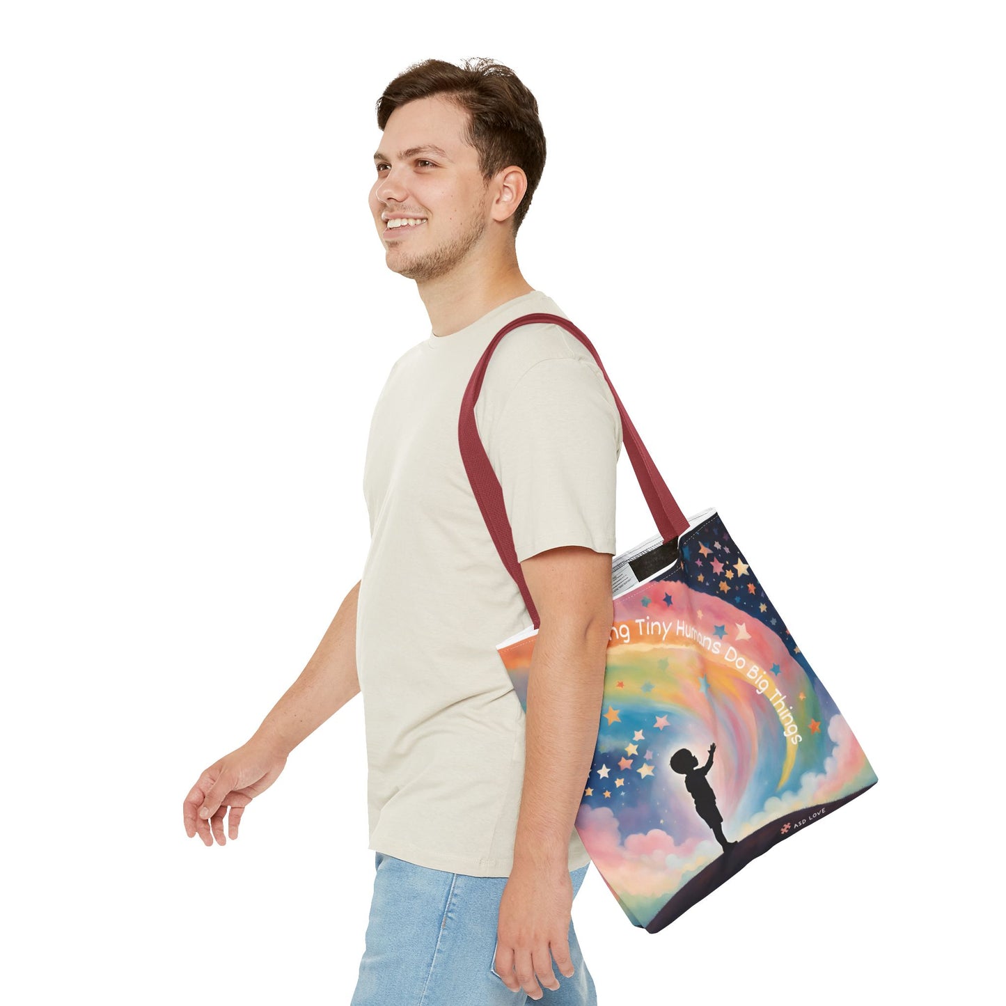 Helping Tiny Humans Do Big Things Tote - Inspiring Kids to Reach for the Stars