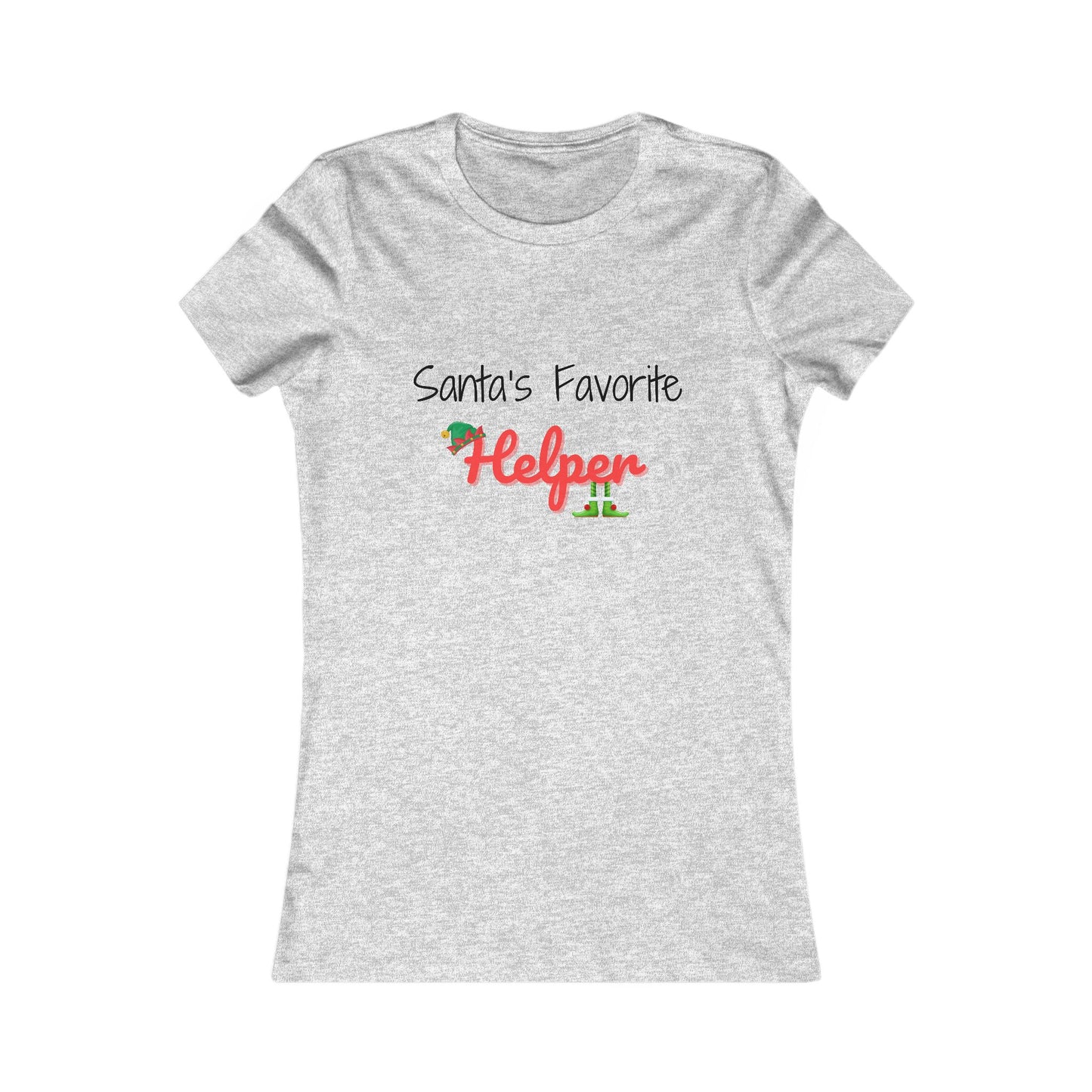 Santa's Favorite Helper Christmas Shirt (BF) - Festive Elf Hat and Shoes Holiday Tee