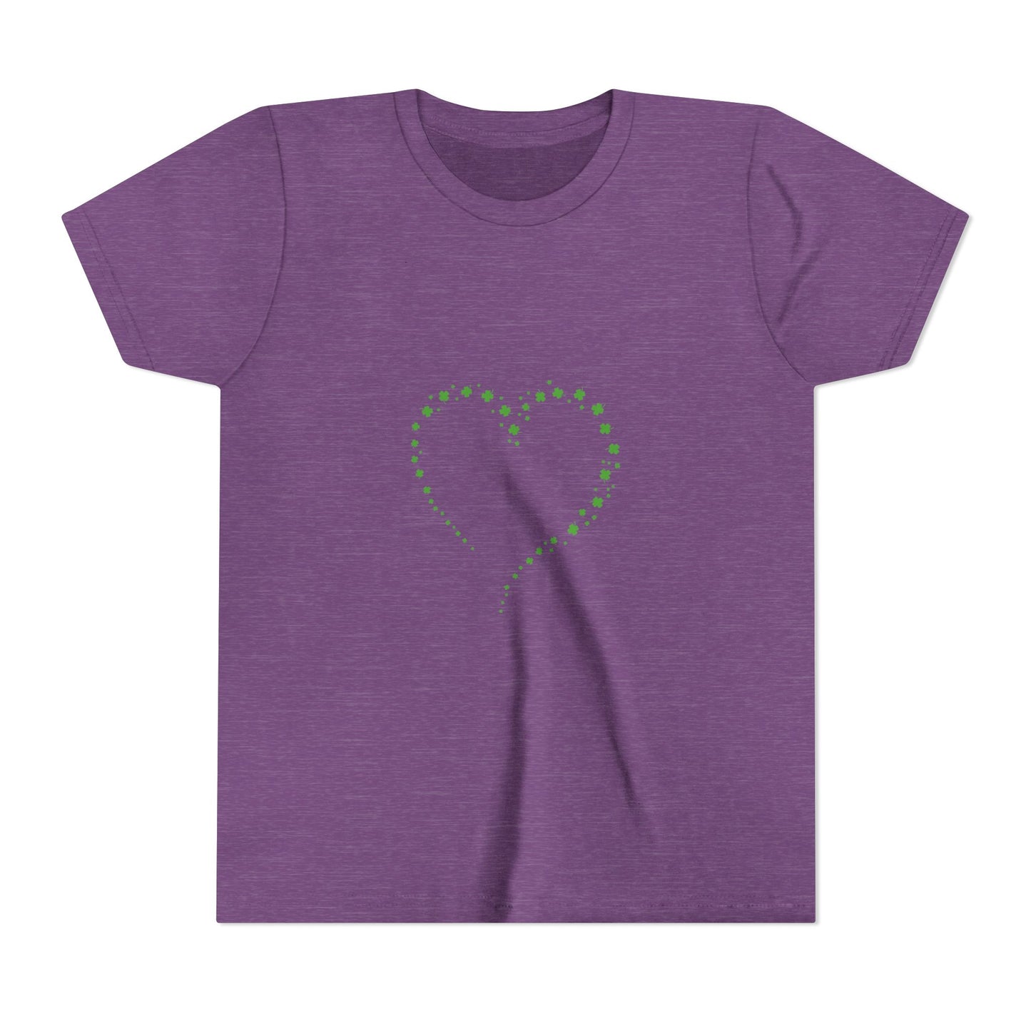 Green Heart Dotted Design Youth Tee | St. Patrick's Day Shamrock Motif