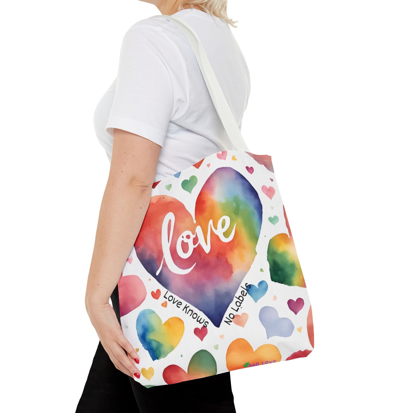 Love Knows No Labels - Hearts, Hearts, Hearts Tote Bag - Embrace Every Difference