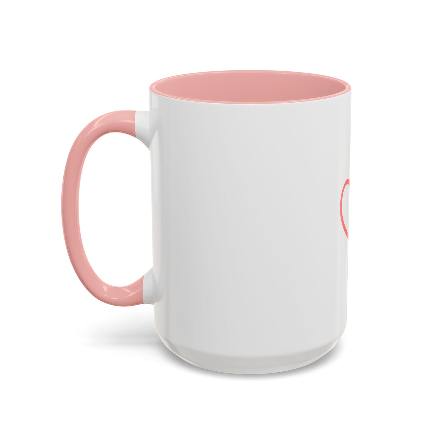 P.S. I Hope You Feel Beautiful Today - Accent Coffee Mug | Inspirational Ceramic Cup with Color Handle (11, 15oz) - Red Heart
