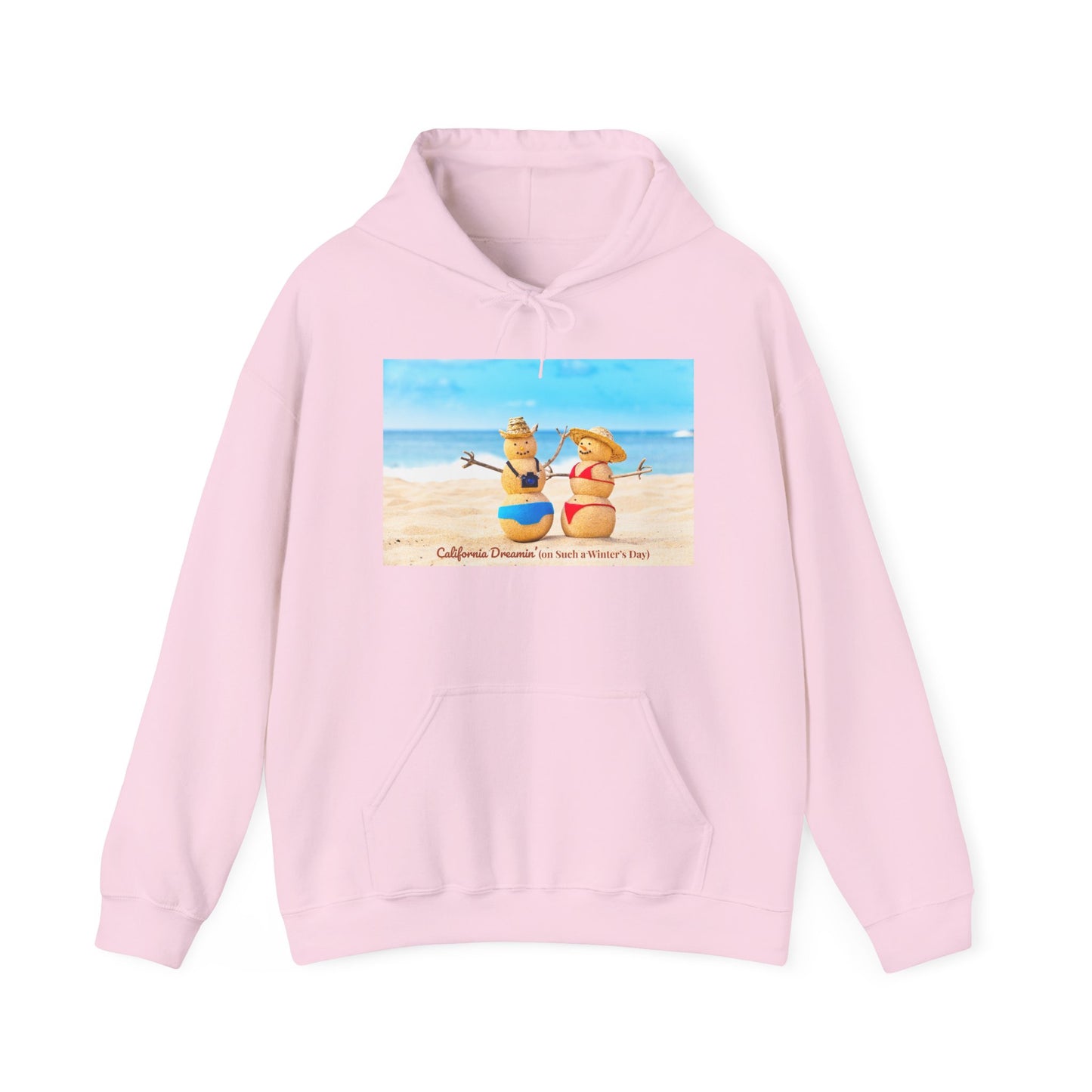 Funny Christmas Beach Hoodie | Mr. & Mrs. Sand Snowman | California Holiday Sweatshirt | Warm Coastal Gift | Unisex Winter Hoodie