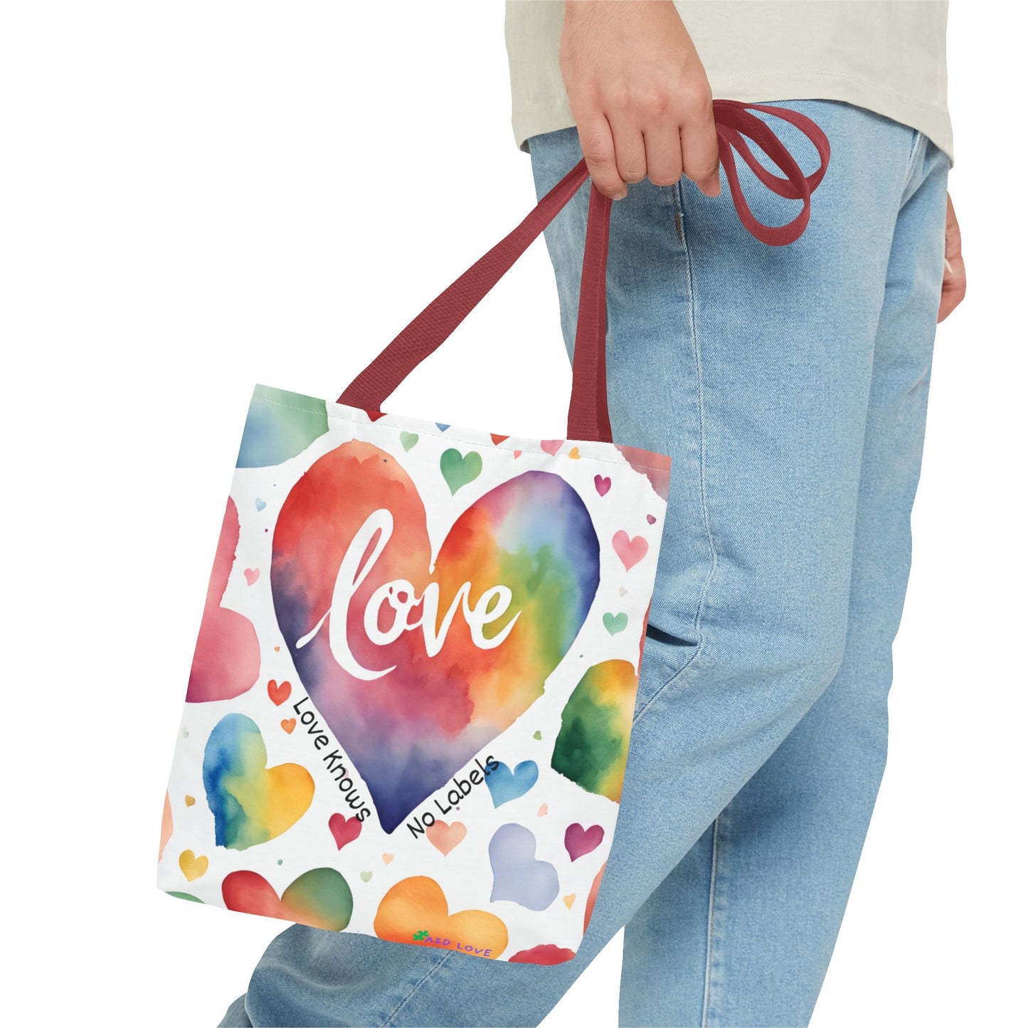 Love Knows No Labels - Hearts, Hearts, Hearts Tote Bag - Embrace Every Difference
