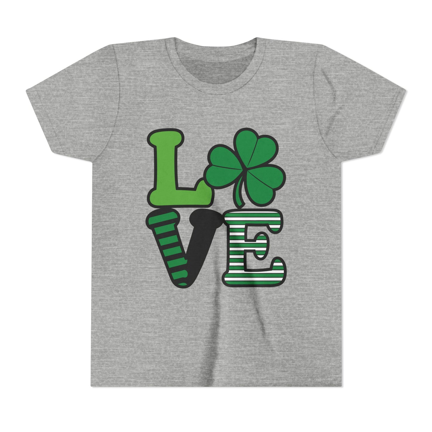LOVE Shamrock Youth Tee | St. Patrick's Day Clover Graphic