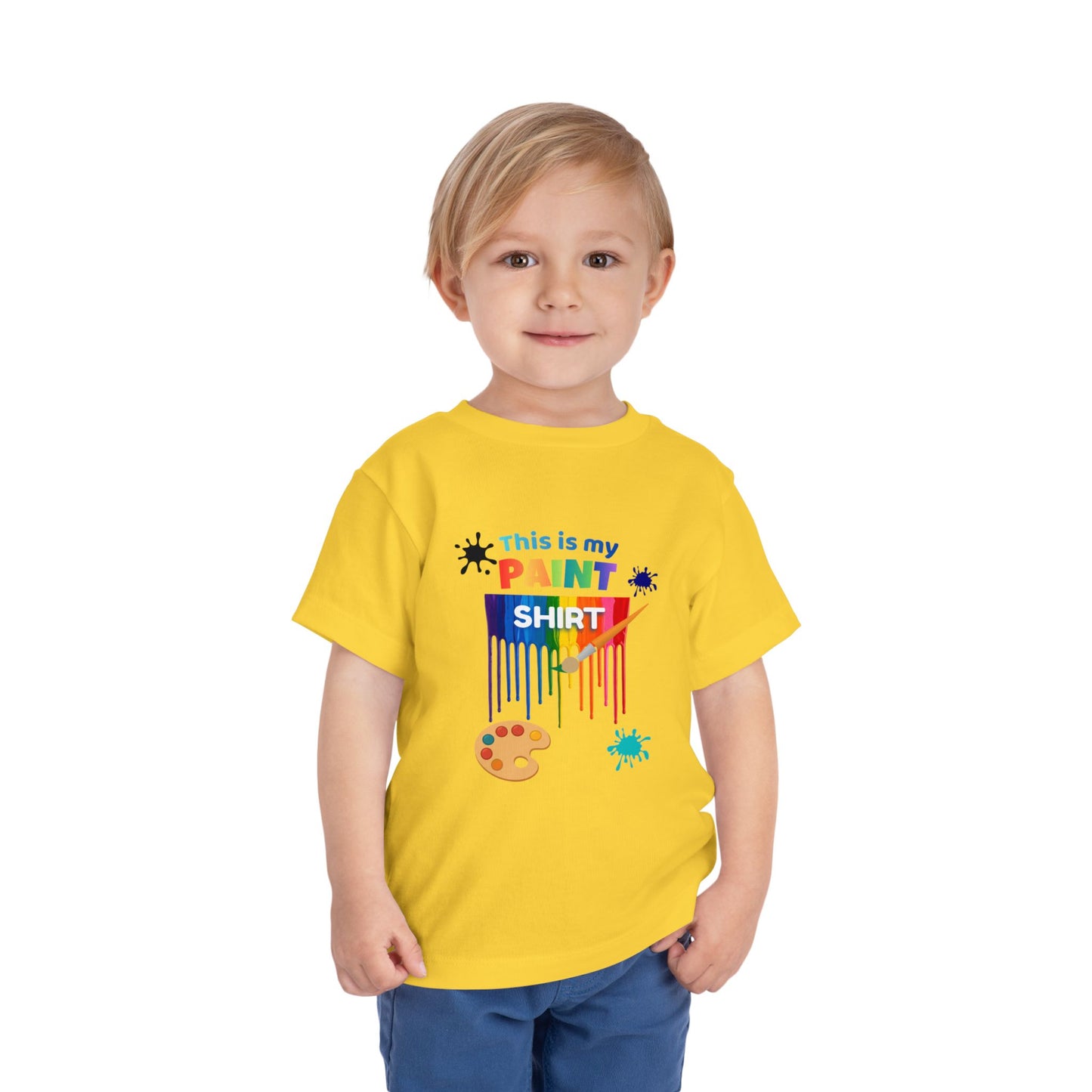 This Is My Paint Shirt Toddler Tee | Colorful Paint Palette Drips, Art Splash Design