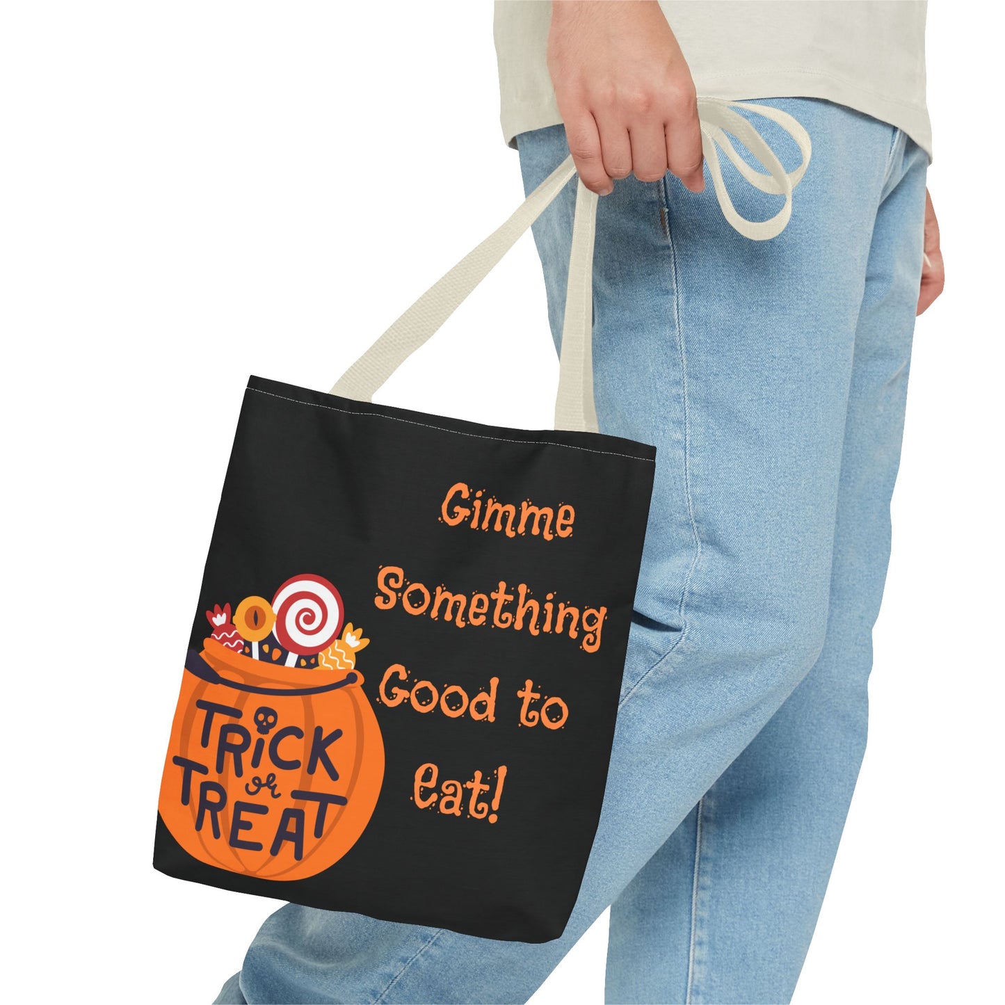 Gimme Something Good to Eat Tote Bag | Halloween Trick-or-Treat Bag | Reusable Candy Bag