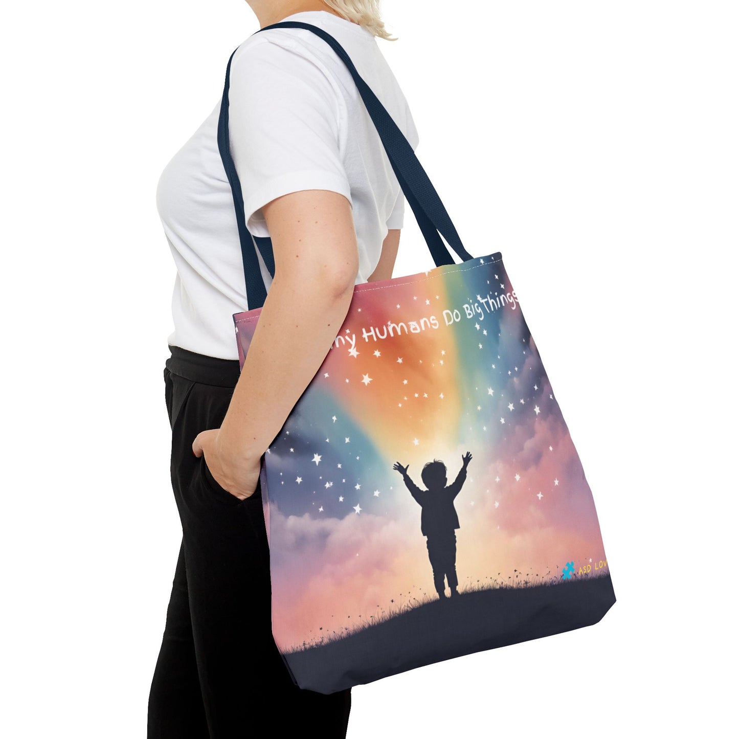Helping Tiny Humans Do Big Things Tote - Inspiring Kids to Reach for the Stars