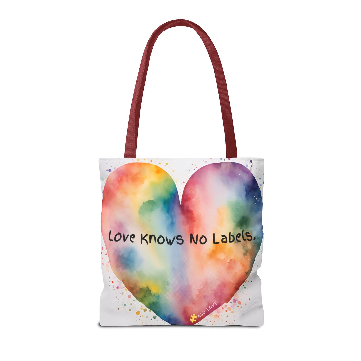 Love Knows No Labels - Big Heart Tote Bag - Show Your True Colors