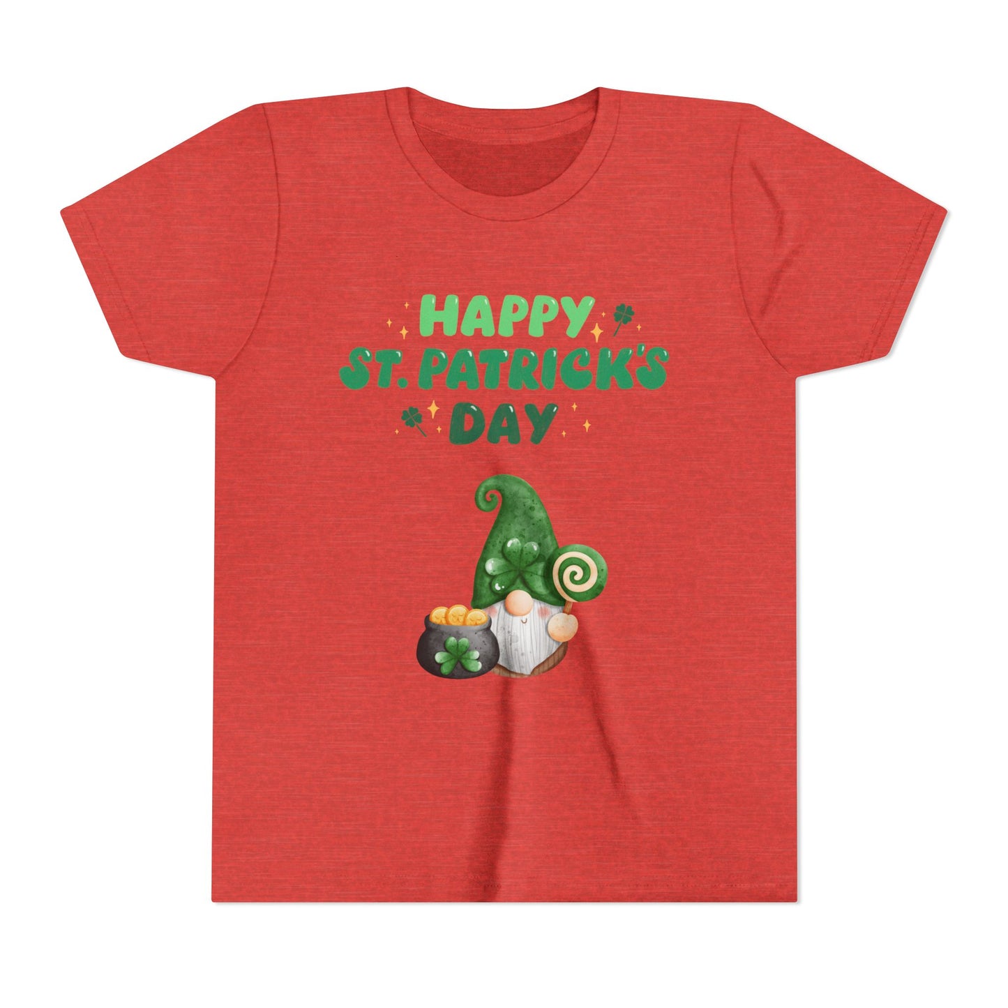 Happy St. Patrick's Day Gnome Youth Tee | Shamrock, Pot of Gold