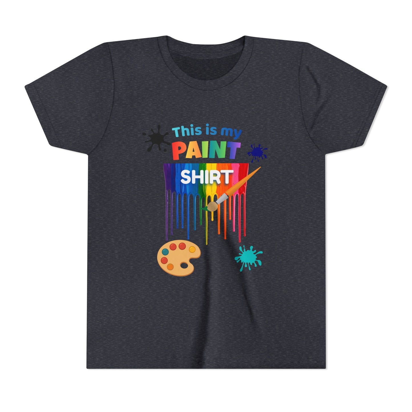 This Is My Paint Shirt Youth Tee | Rainbow Paint Drip Art Palette