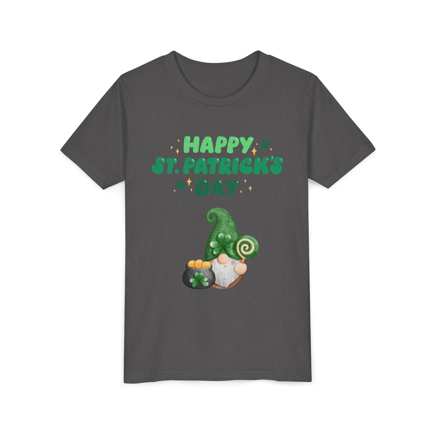 Happy St. Patrick's Day Gnome Youth Tee | Shamrock, Pot of Gold