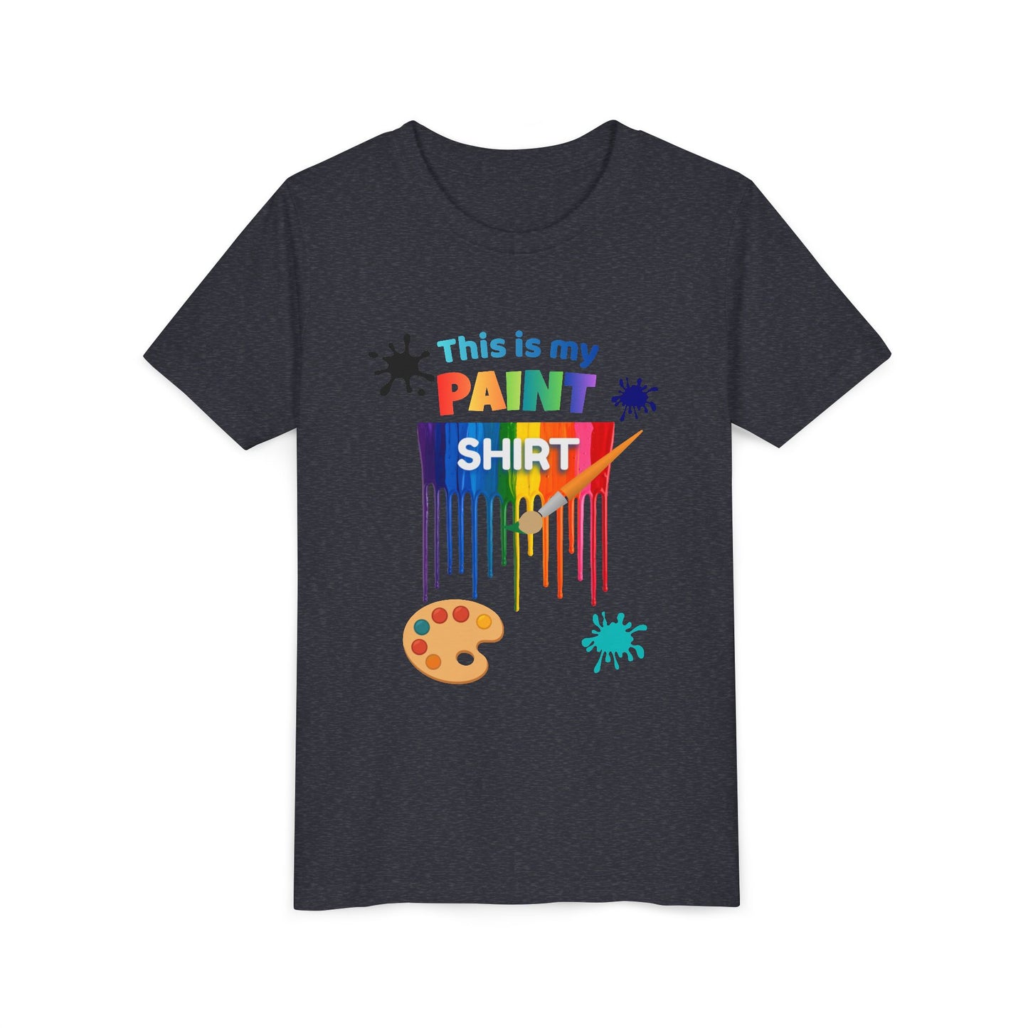 This Is My Paint Shirt Youth Tee | Rainbow Paint Drip Art Palette