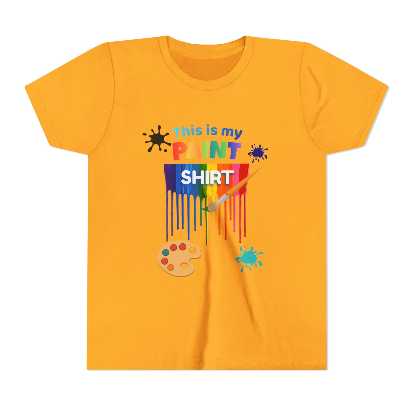 This Is My Paint Shirt Youth Tee | Rainbow Paint Drip Art Palette