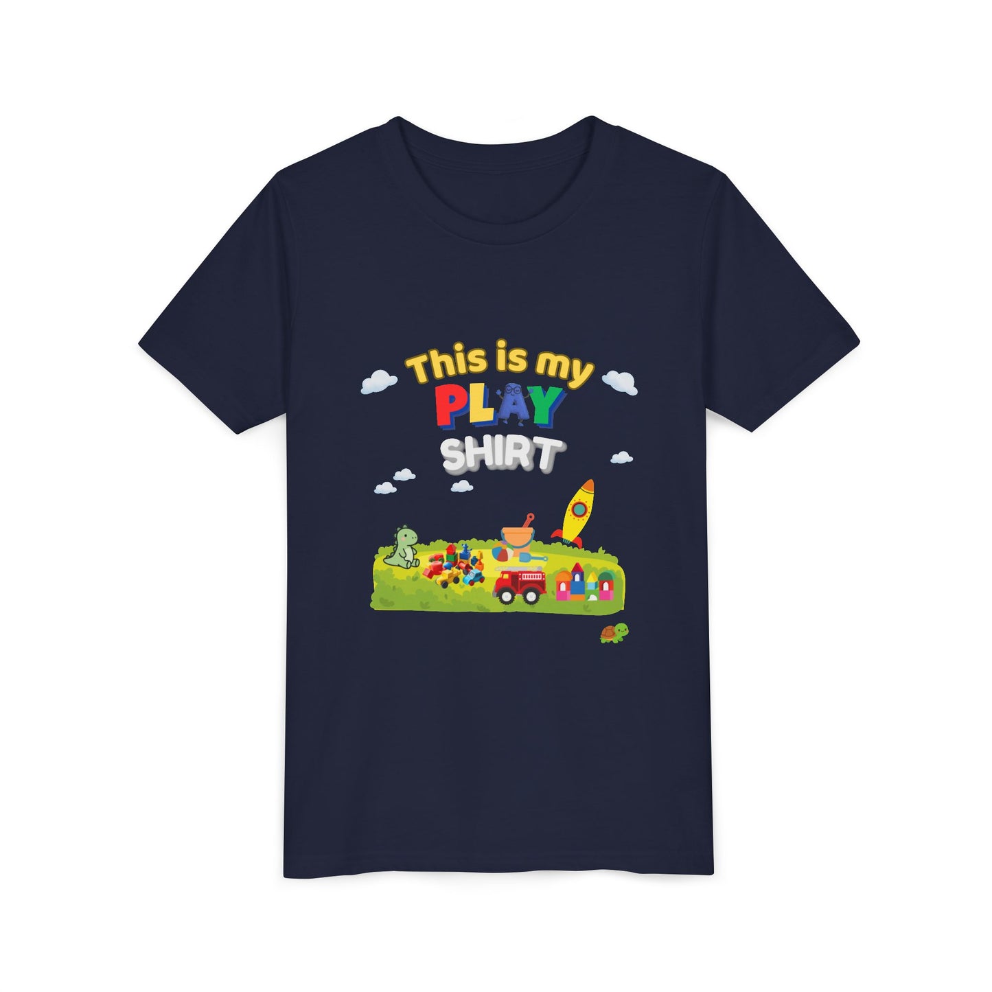 This is My Play Shirt Youth Tee | Toy Rocket, Blocks, Truck Kids Shirt