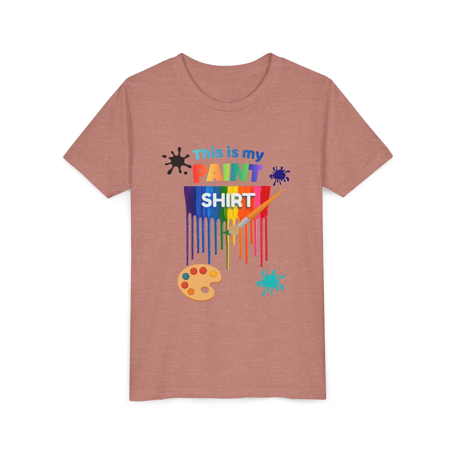 This Is My Paint Shirt Youth Tee | Rainbow Paint Drip Art Palette
