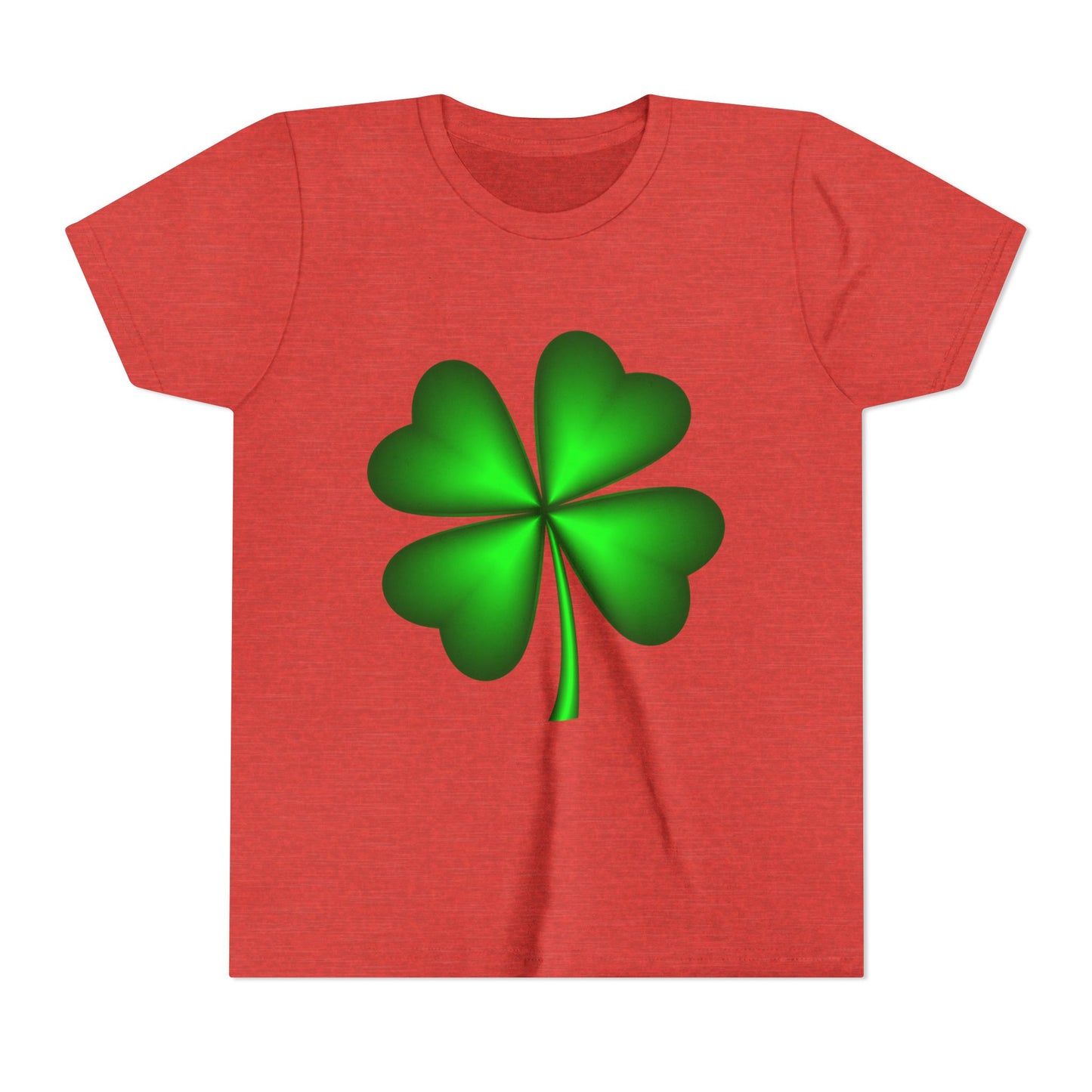 Green Four-Leaf Clover Youth Tee | St. Patrick's Day Shamrock Shirt