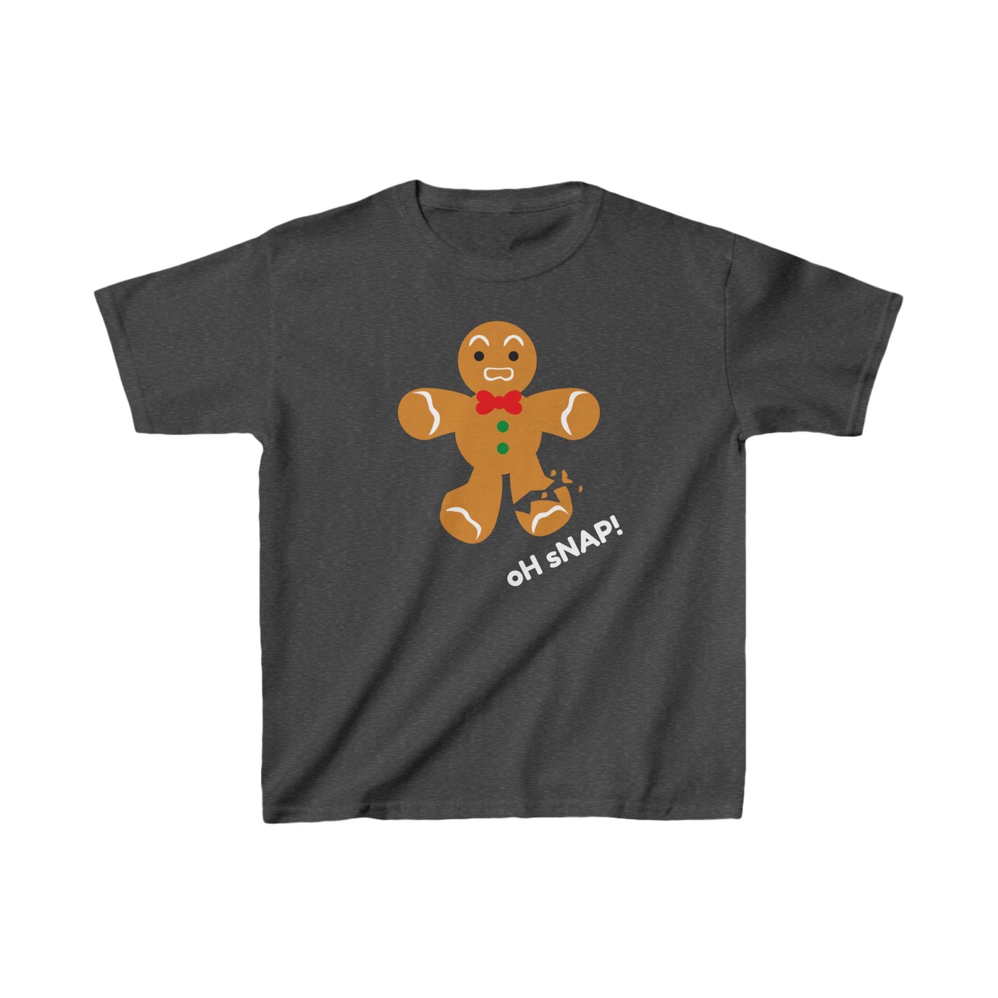 Oh Snap! Broken Gingerbread boy Kids Tee - Funny Holiday Shirt for Christmas and Gingerbread Fans