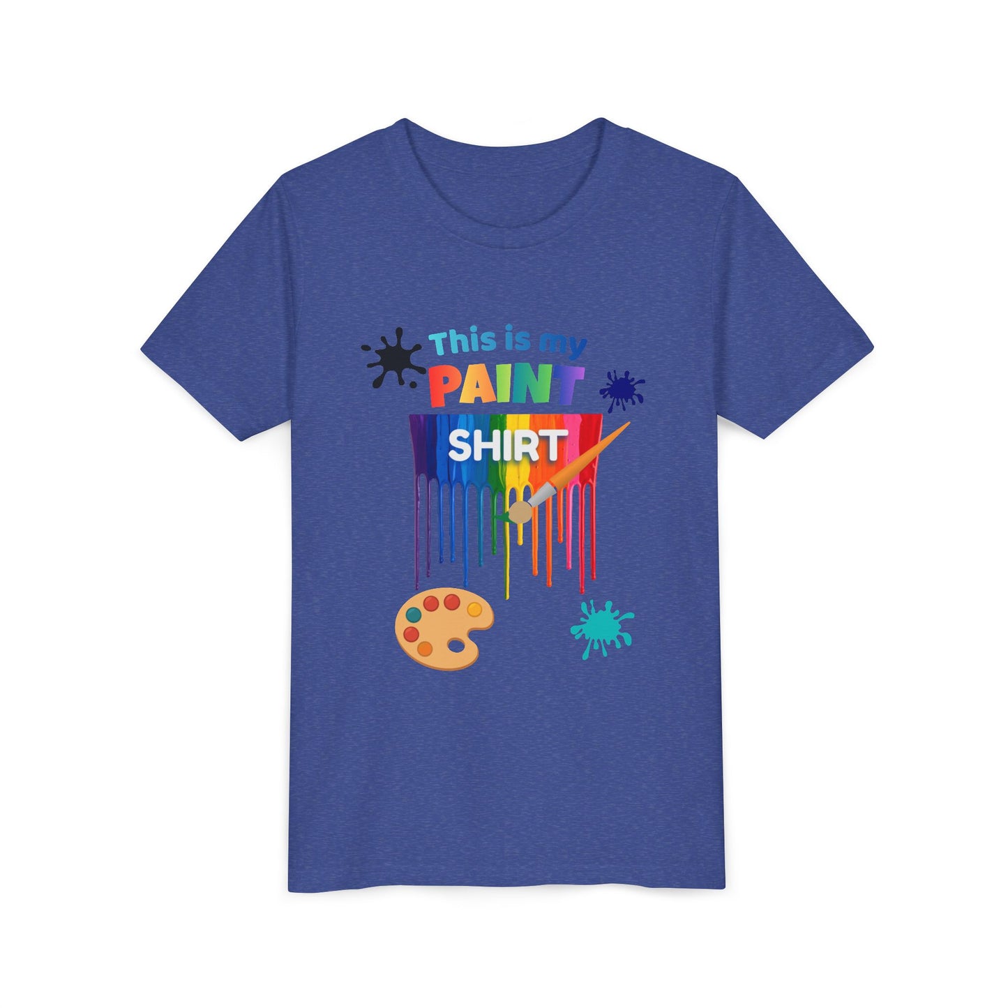 This Is My Paint Shirt Youth Tee | Rainbow Paint Drip Art Palette