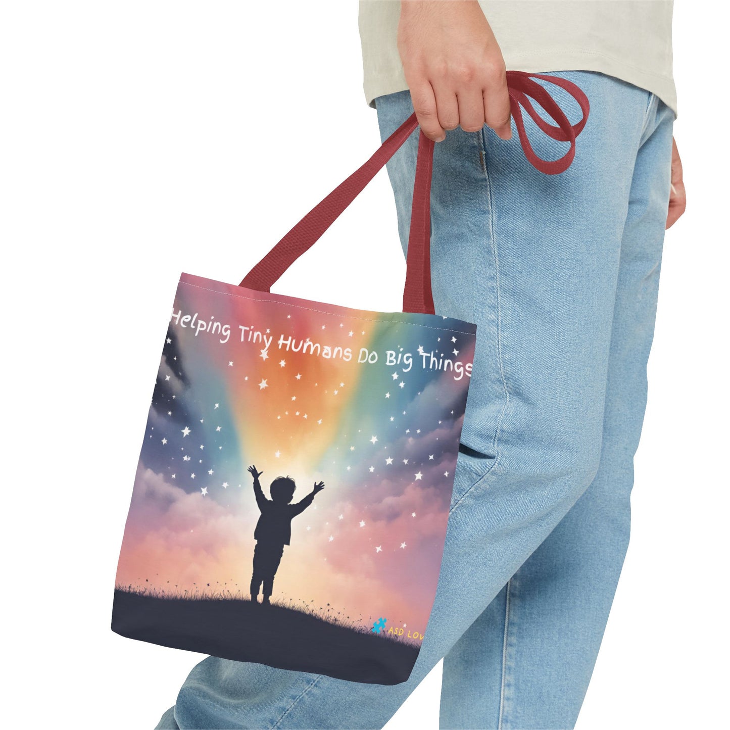Helping Tiny Humans Do Big Things Tote - Inspiring Kids to Reach for the Stars