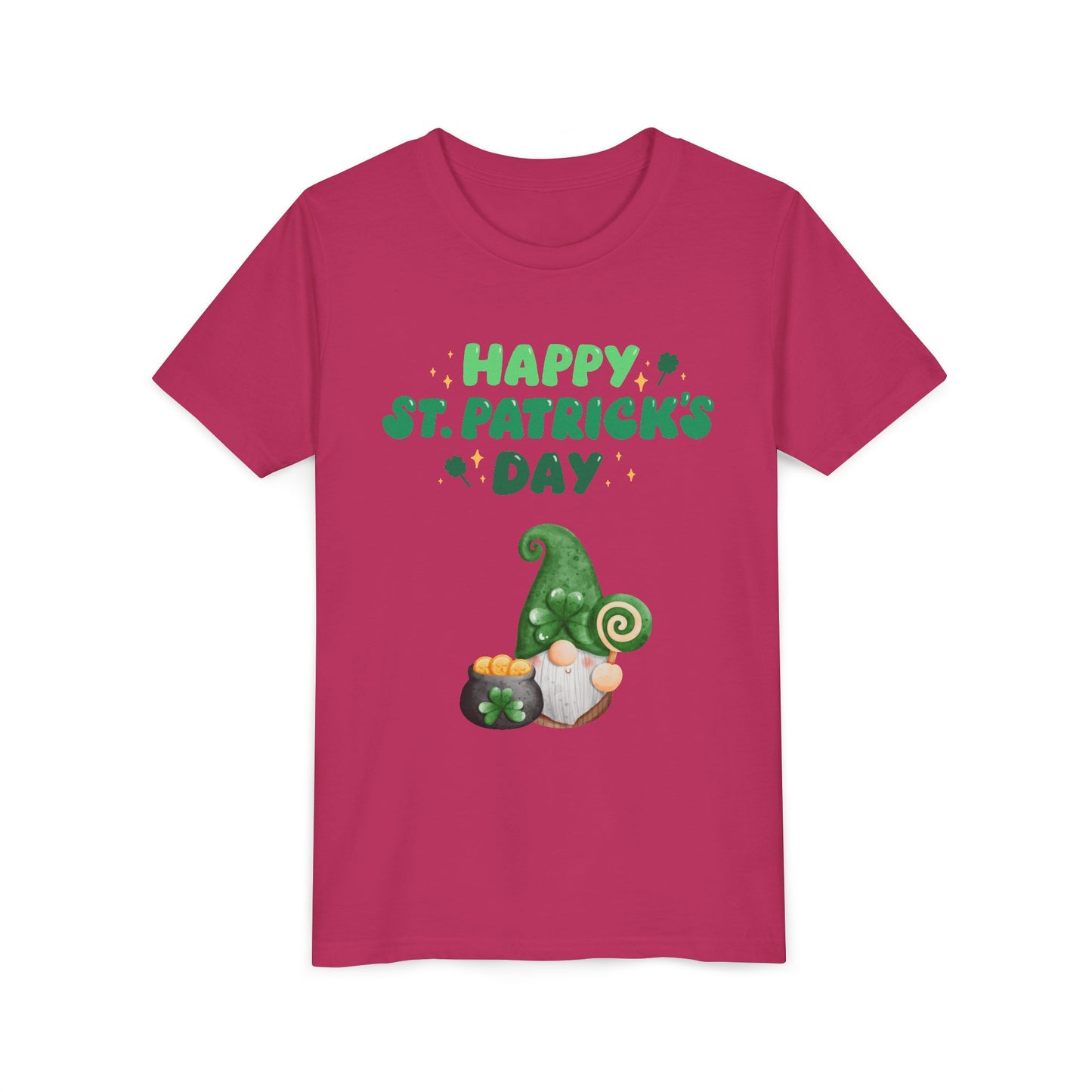 Happy St. Patrick's Day Gnome Youth Tee | Shamrock, Pot of Gold