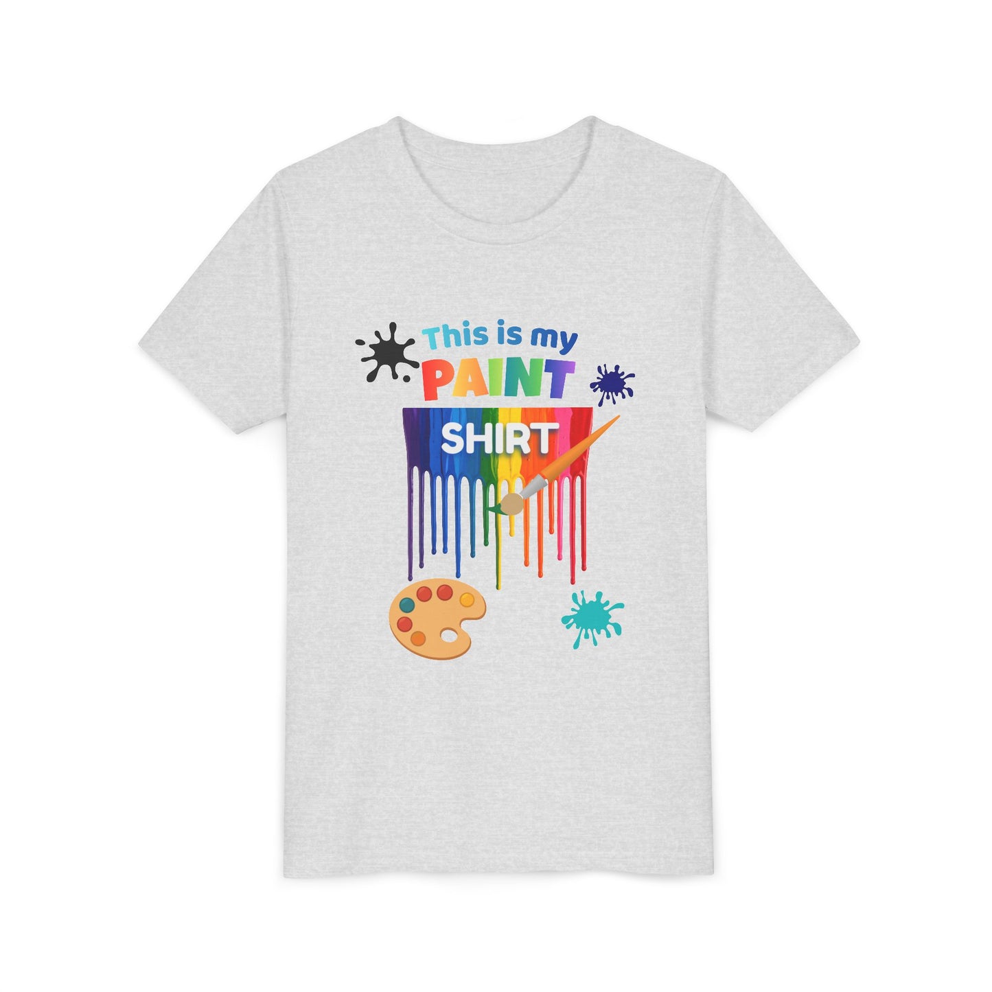 This Is My Paint Shirt Youth Tee | Rainbow Paint Drip Art Palette