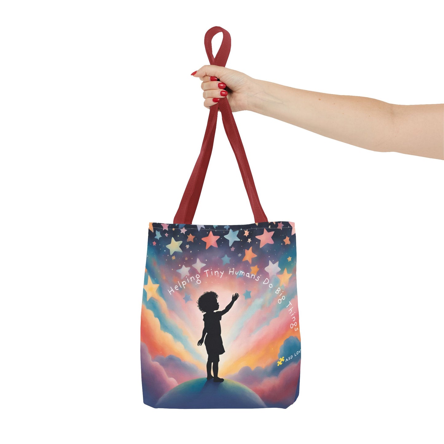Helping Tiny Humans Do Big Things Tote - Inspiring Kids to Reach for the Stars