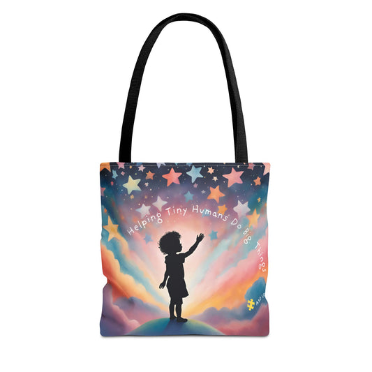 Helping Tiny Humans Do Big Things Tote - Inspiring Kids to Reach for the Stars