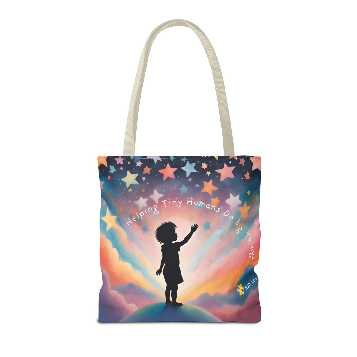 Helping Tiny Humans Do Big Things Tote - Inspiring Kids to Reach for the Stars