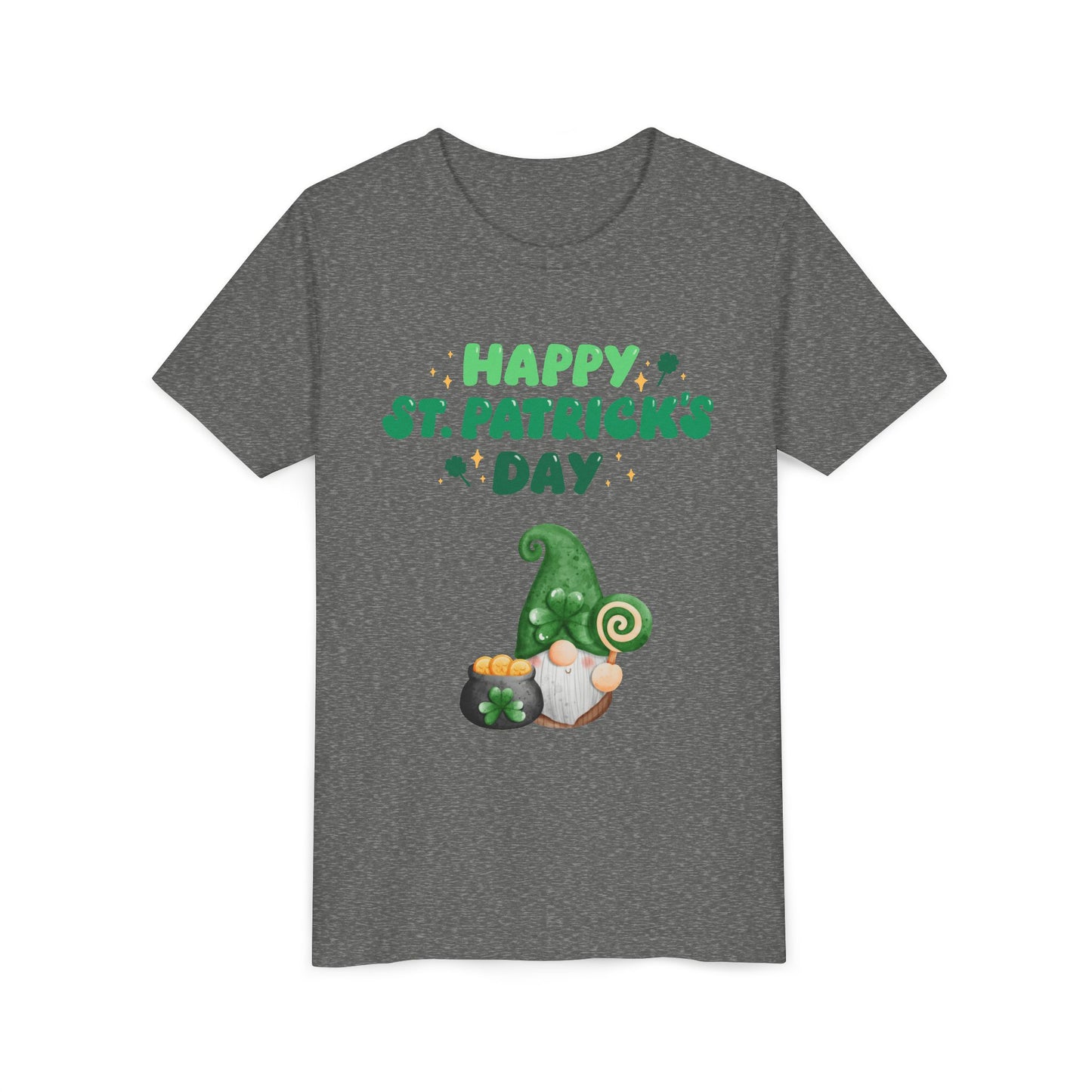 Happy St. Patrick's Day Gnome Youth Tee | Shamrock, Pot of Gold