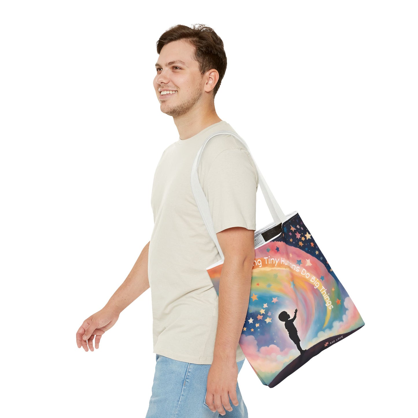 Helping Tiny Humans Do Big Things Tote - Inspiring Kids to Reach for the Stars