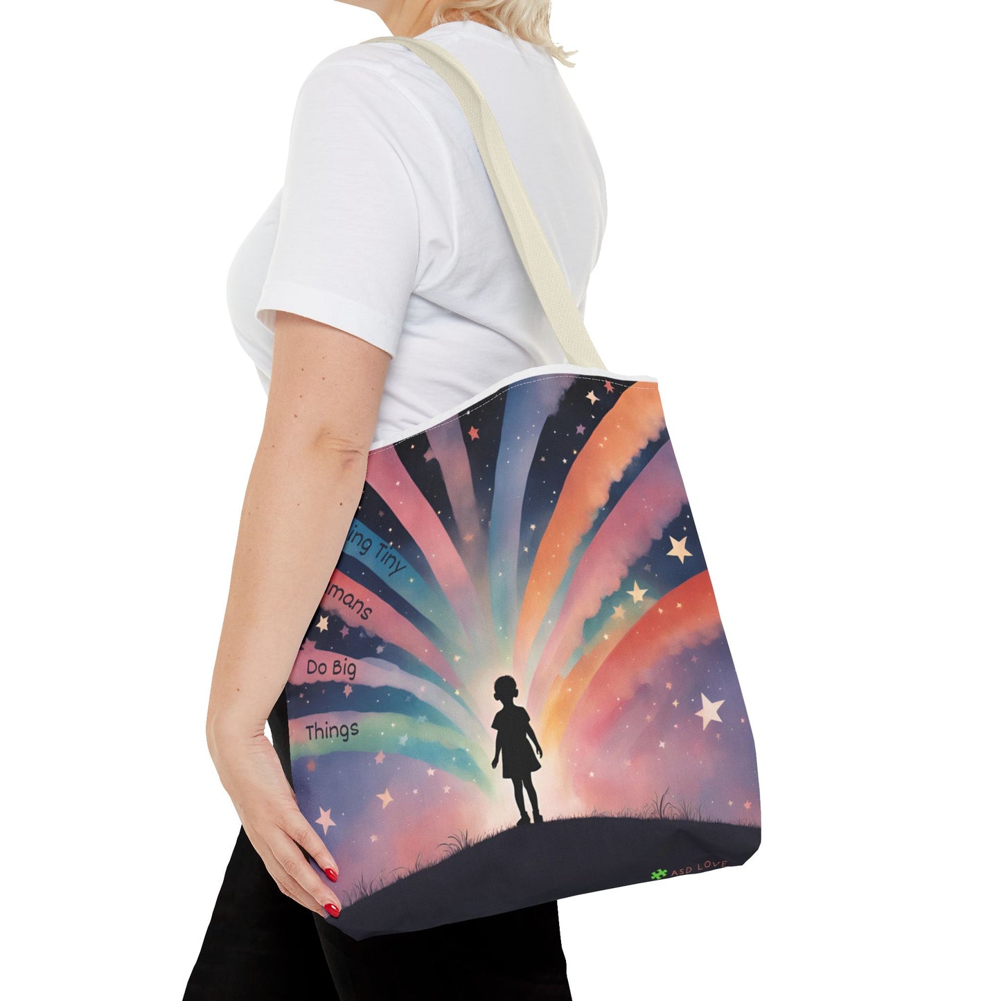 Helping Tiny Humans Do Big Things Tote - Inspiring Kids to Reach for the Stars