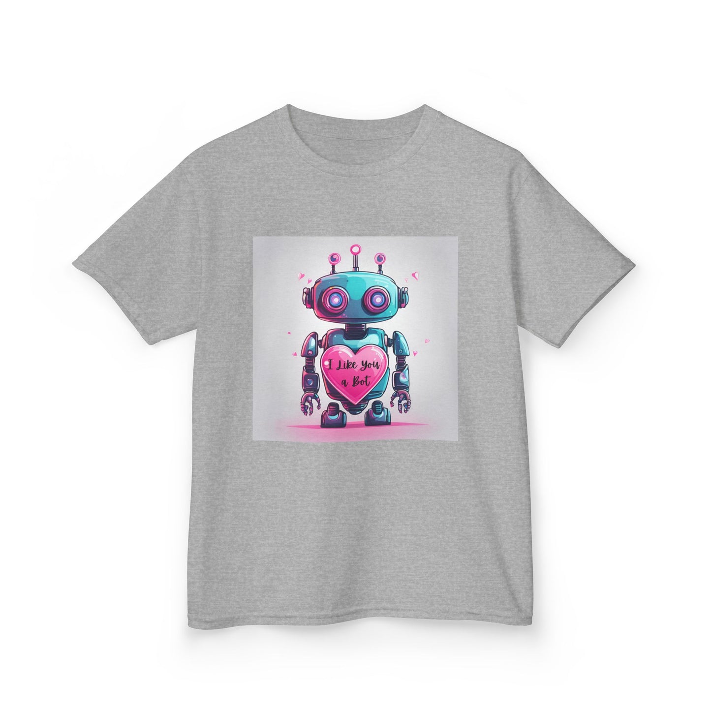 I Like You a Bot - Blue Robot Valentine's Kids Tee
