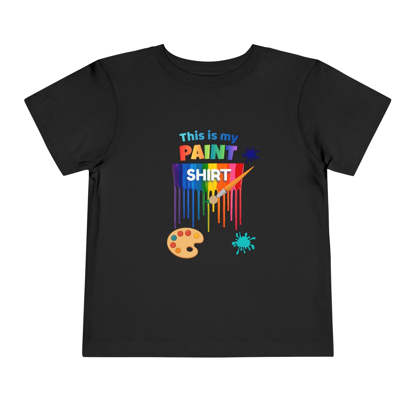 This Is My Paint Shirt Toddler Tee | Colorful Paint Palette Drips, Art Splash Design