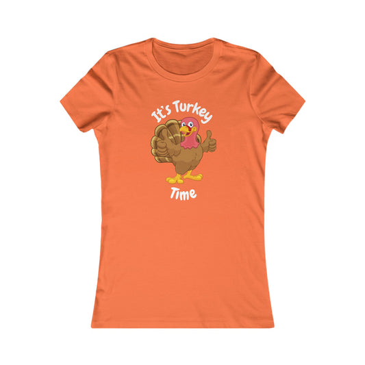 Turkey Time Thanksgiving Shirt (WF) - Fun Cartoon Turkey Tee for Holiday Feasts