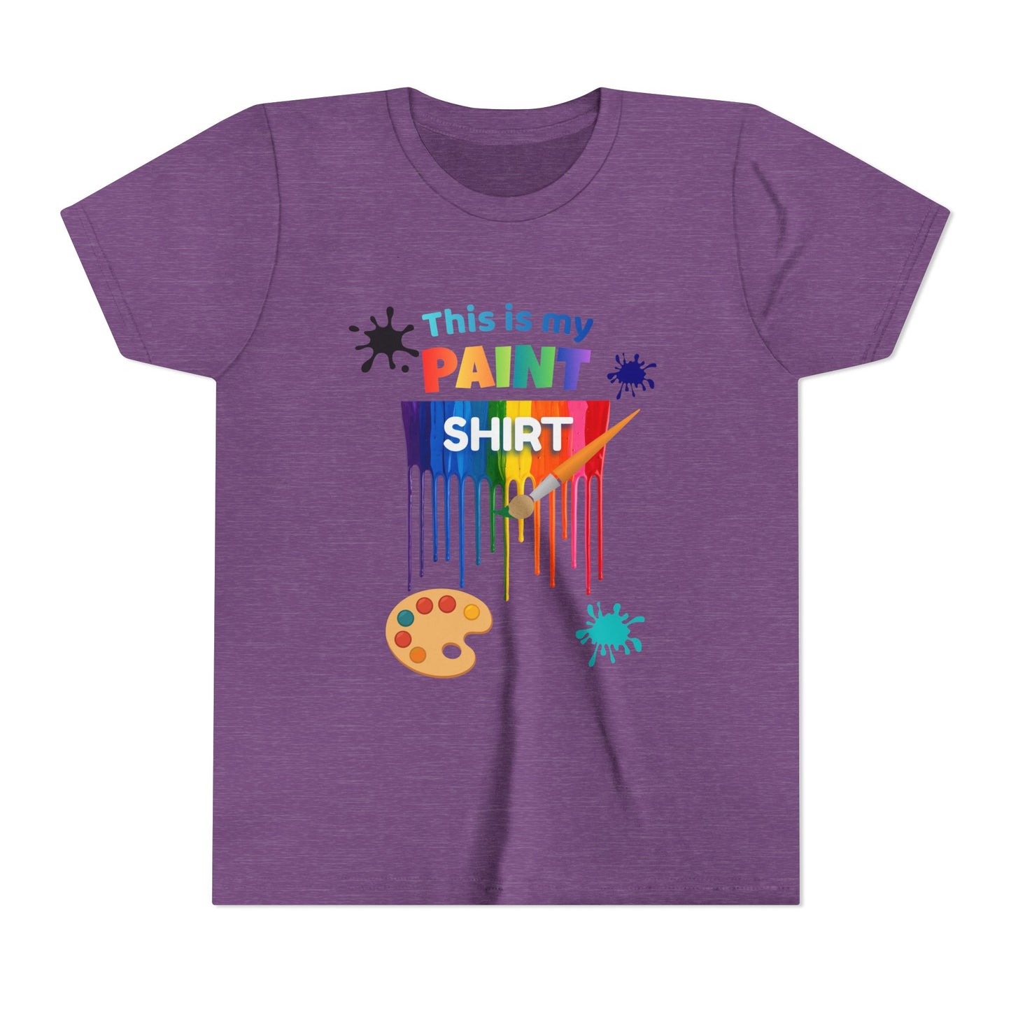 This Is My Paint Shirt Youth Tee | Rainbow Paint Drip Art Palette