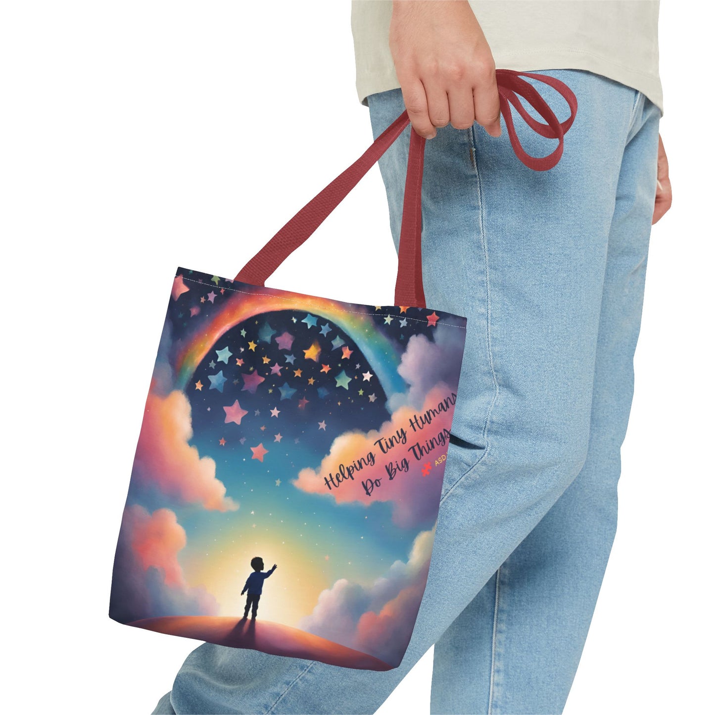 Helping Tiny Humans Do Big Things Tote - Inspiring Kids to Reach for the Stars
