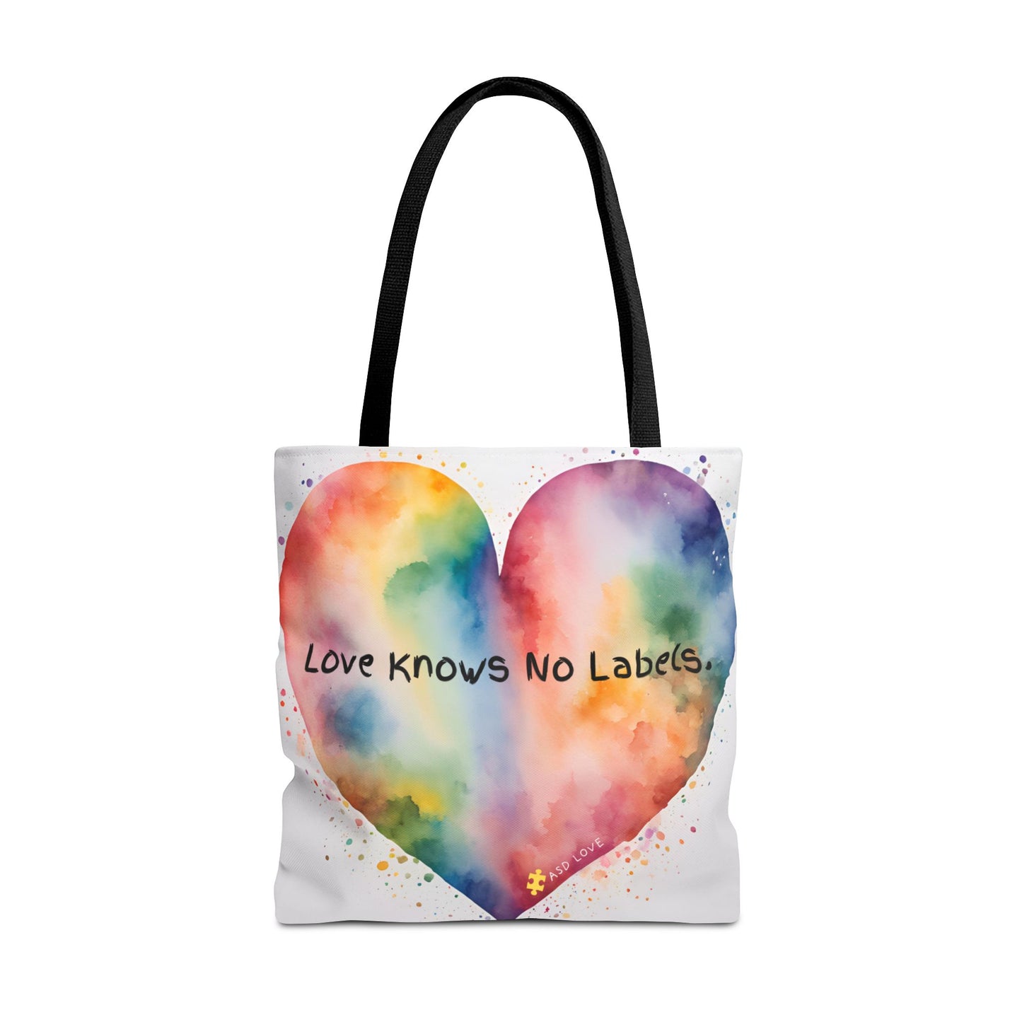 Love Knows No Labels - Big Heart Tote Bag - Show Your True Colors