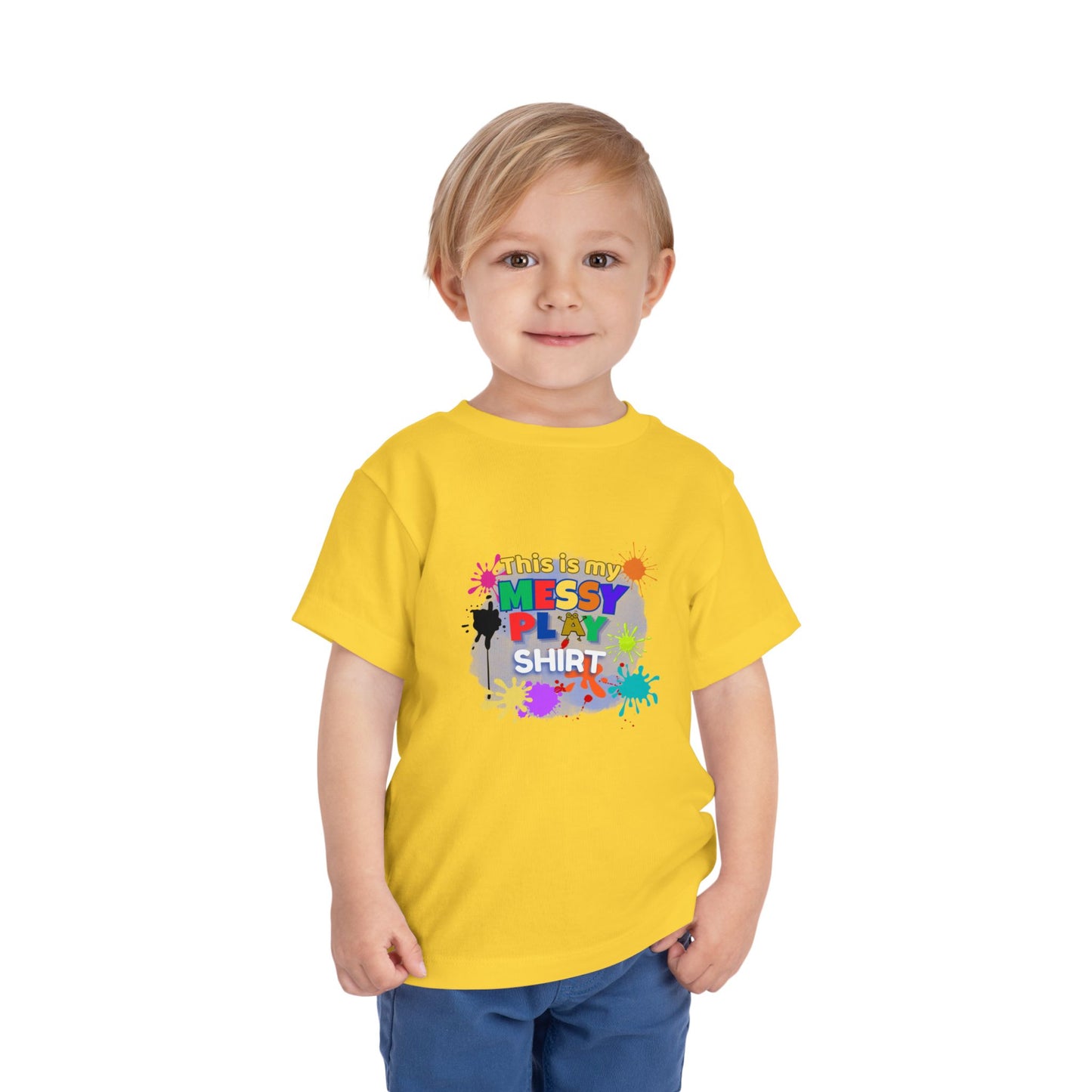 Messy Play Paint Splatter Toddler Tee | "This is my messy play shirt"